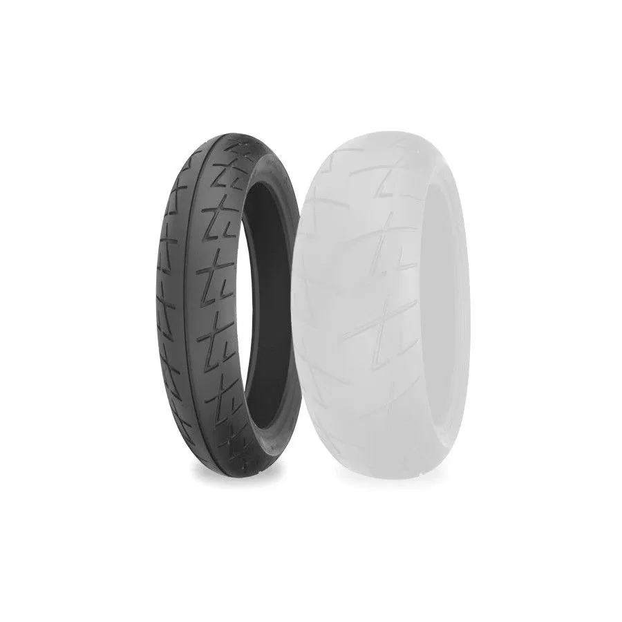 Premium Motorcycle Tire with Dot Approved, 009 Raven Front 120/ - Black Model 7D6C6D
