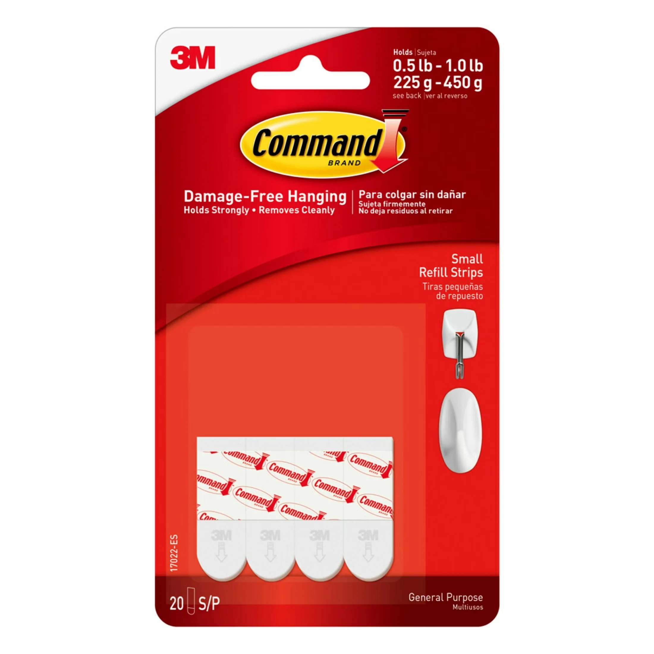 Modern Damage-Free Hanging with Easy Clean, Small Refill Adhesive Strips - Foam White Model 6CBF23