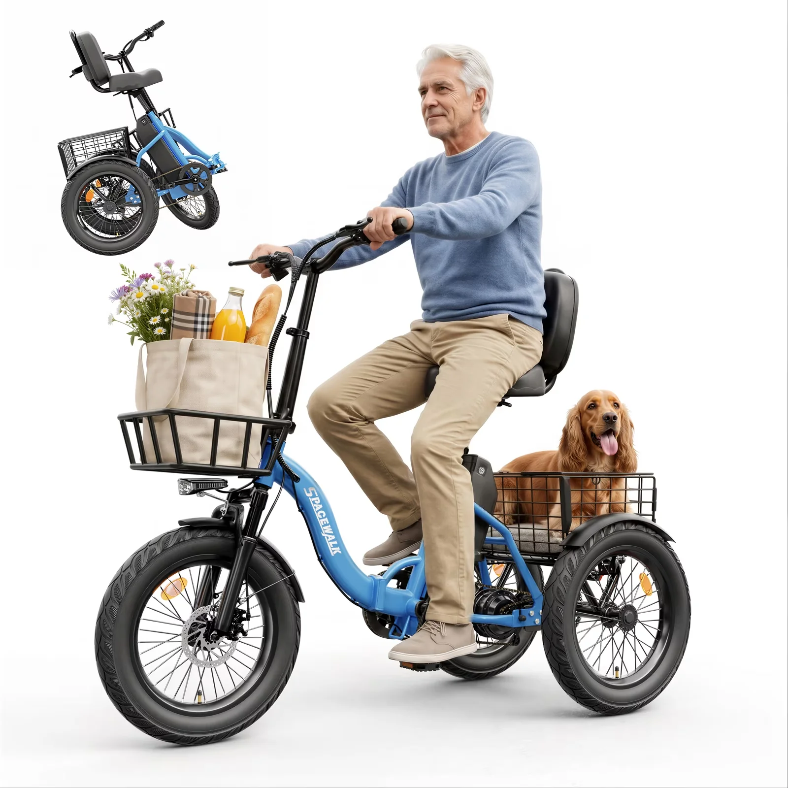 Electric Bike Sleek with Battery, 700W, 48V - Blue - Quality Construction Model 1C2A08