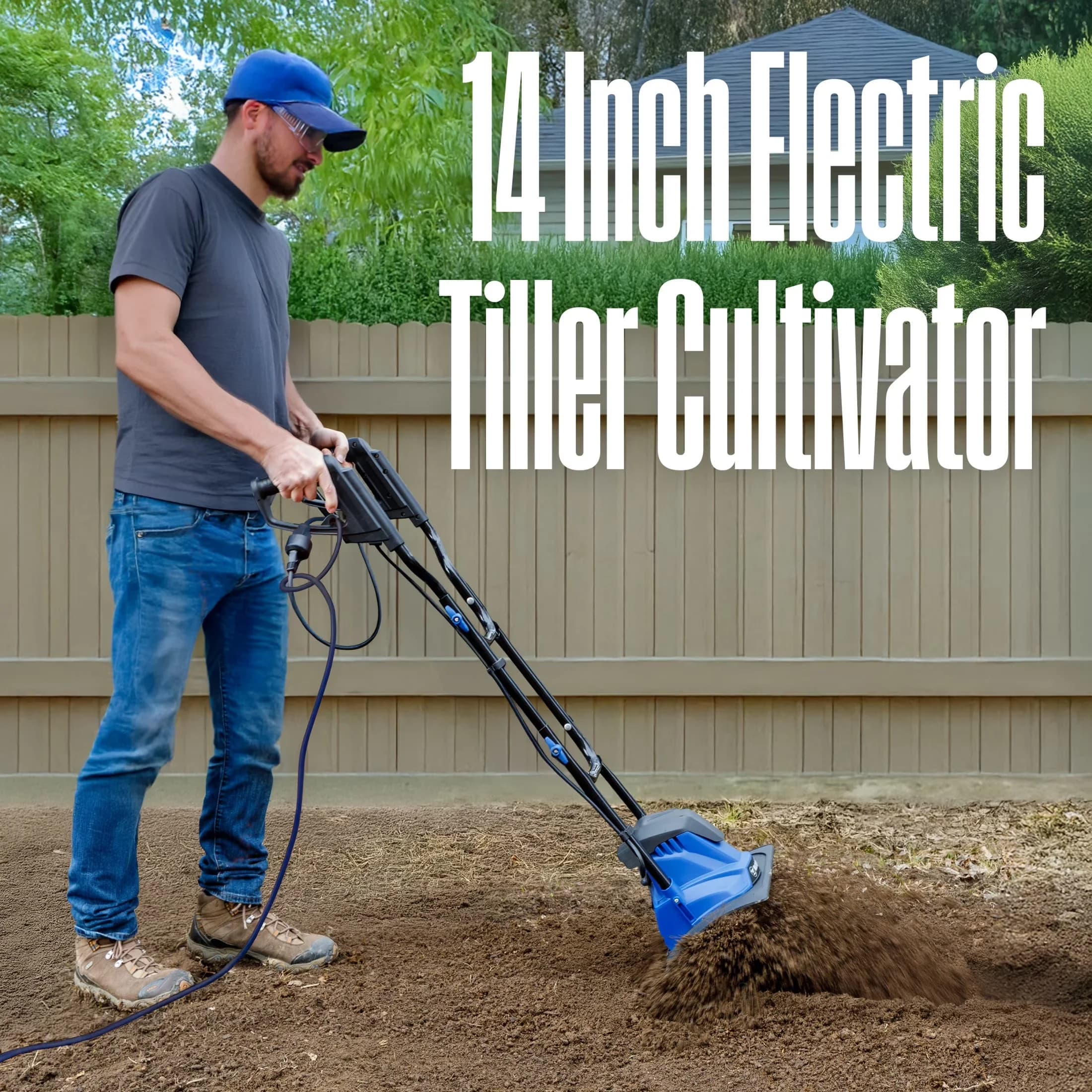 Trillers Cultivator Versatile with 14-Inch, 10 Amp Corded Electric Tiller - Model CCD831