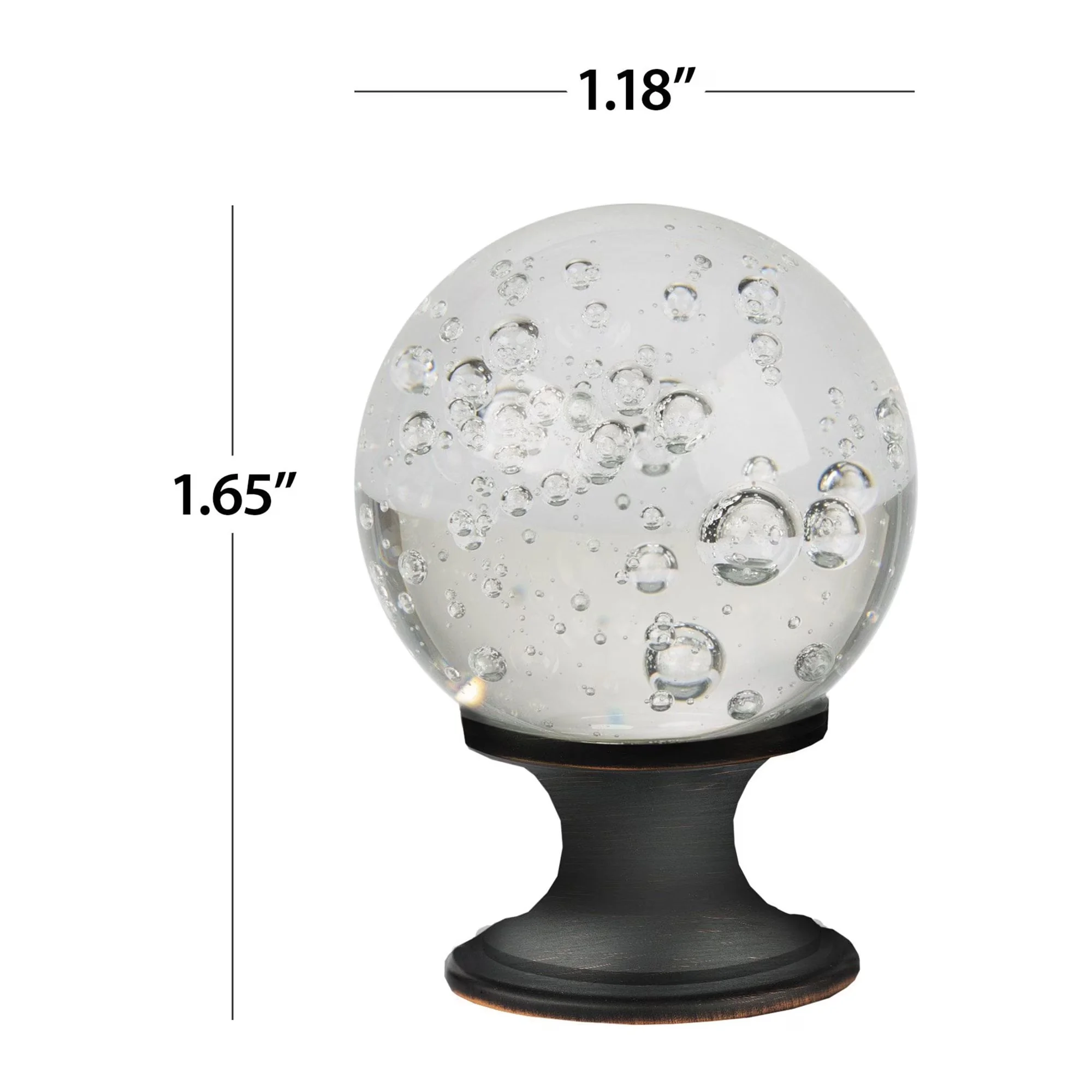 Modern Kitchen Renovation with Easy Installation, Pre-Drilled Holes, 2 Pack - Glass With Metal Base Bronze Model 44C8C0