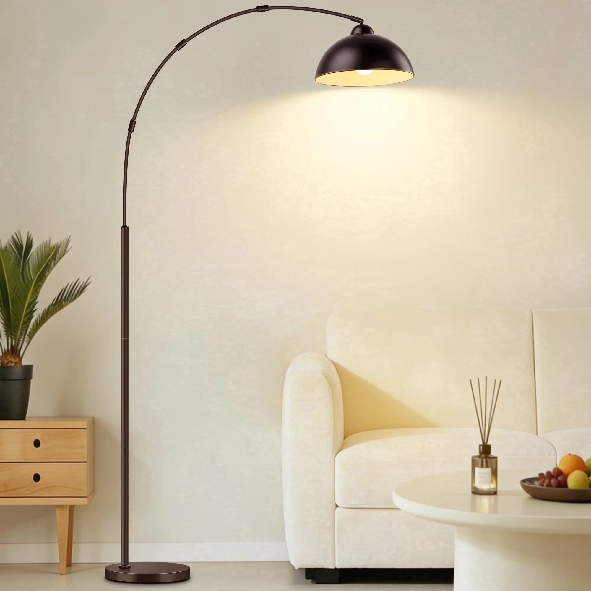 Floor Lamp Modern with LED, Modern, Adjustable Head - Metal Brown Remote Model BF5258