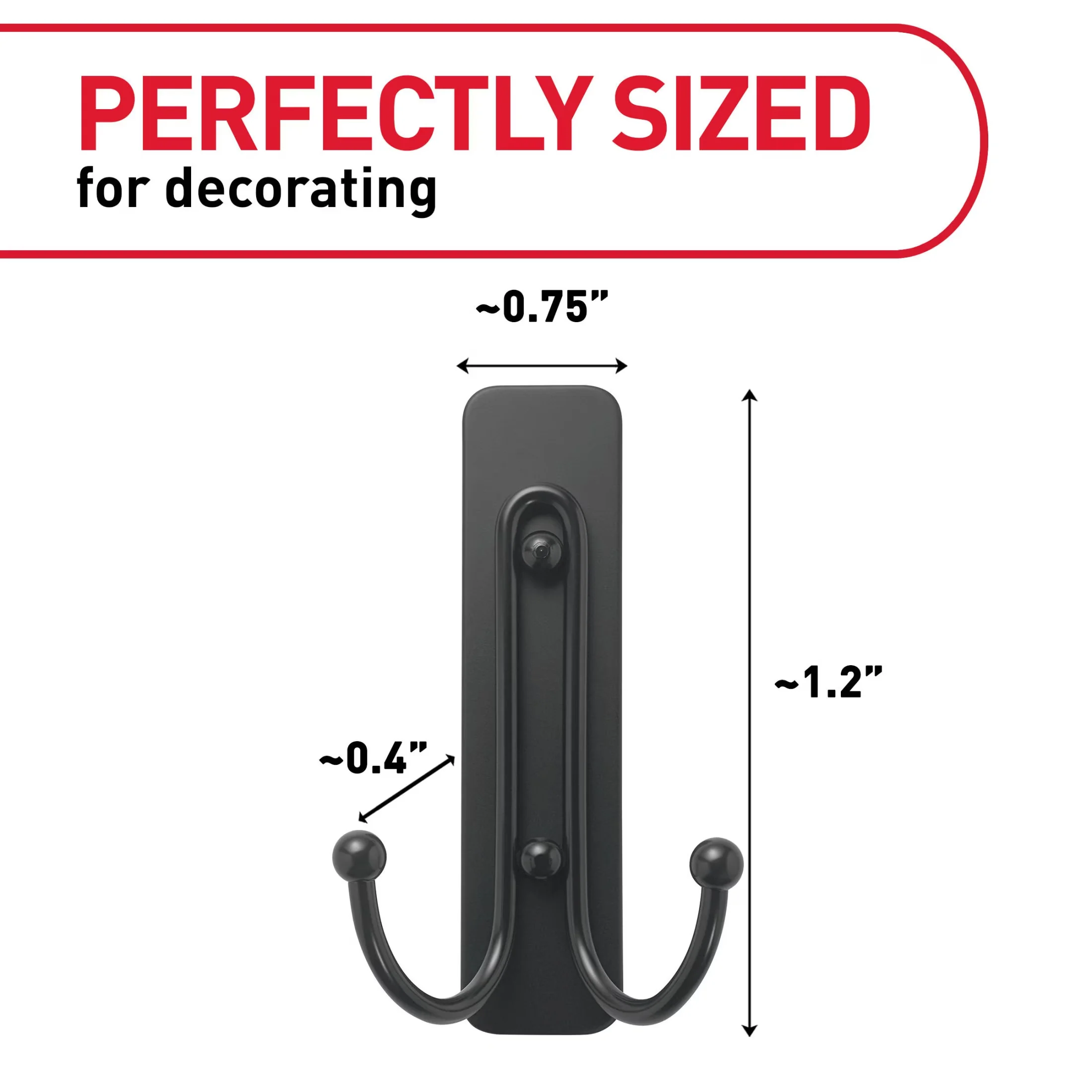 Innovative Damage-Free Hanging with Easy Installation, Wall-Mountable - Plastic Black Model 7E2A37