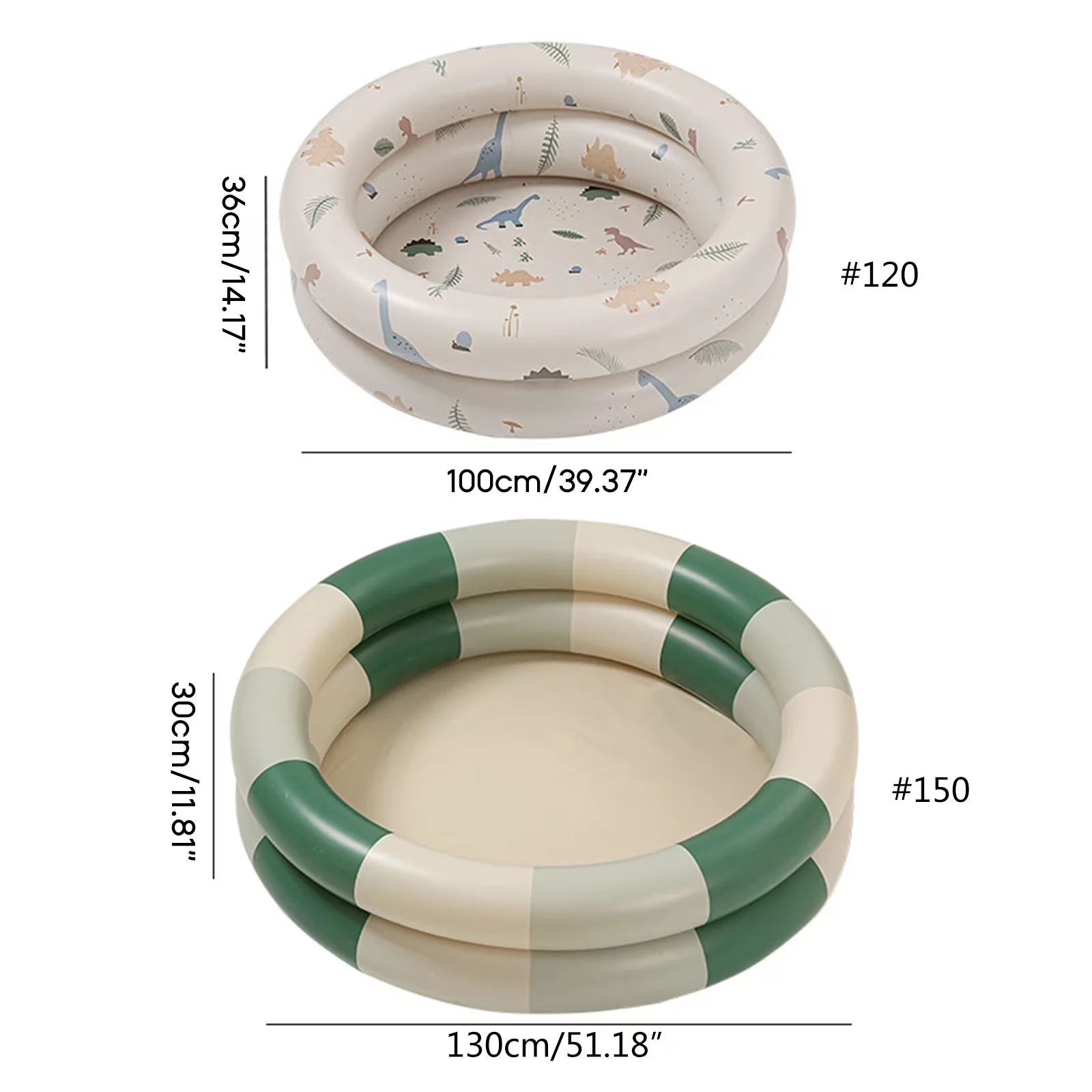 Versatile Inflatable Pool - Green-120 Dinosaur - Premium Collection Model 0E085C