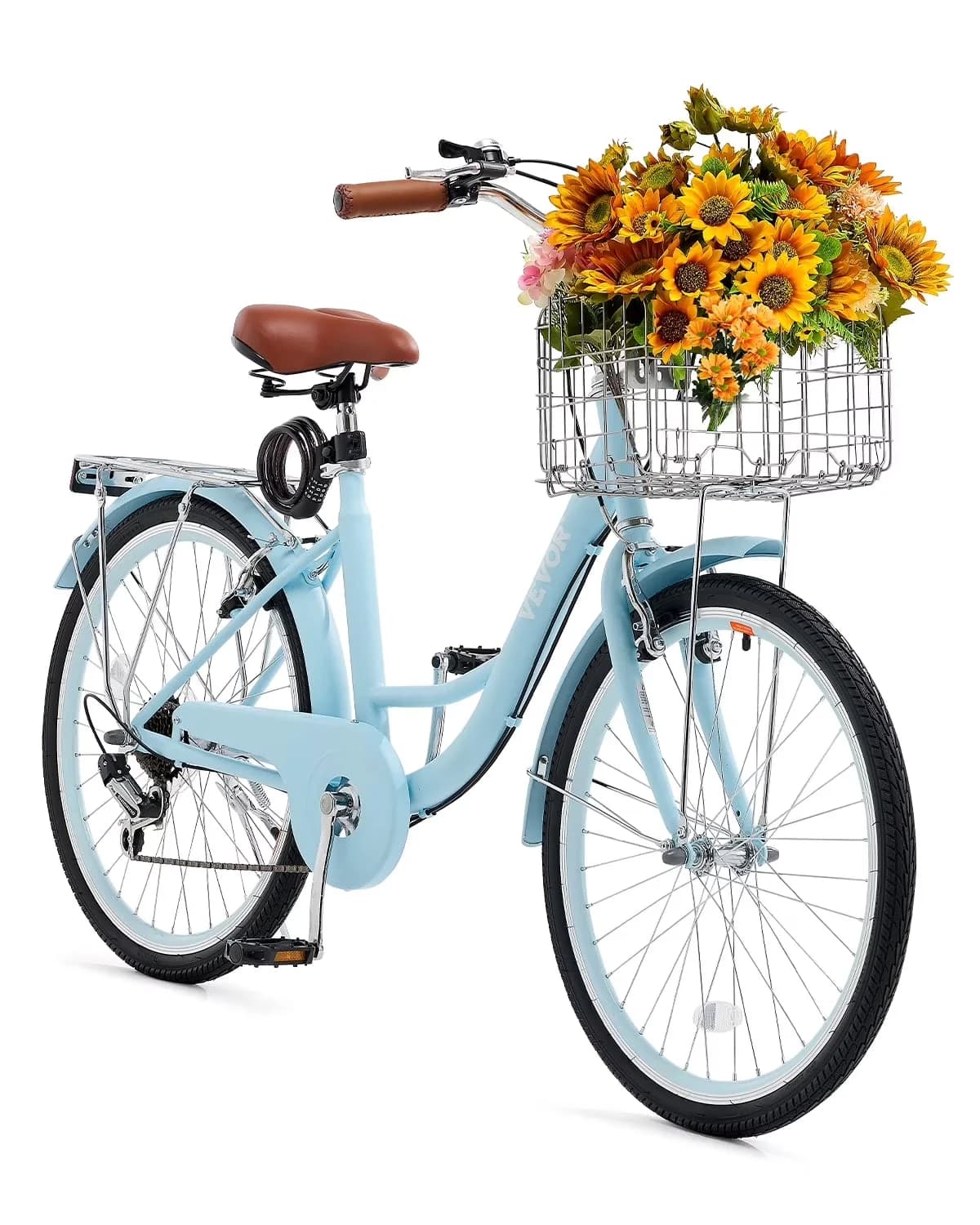 Cruiser Bike Premium with Adjustable, Security, 7-Speed - Light Blue 24 Model 20FD62