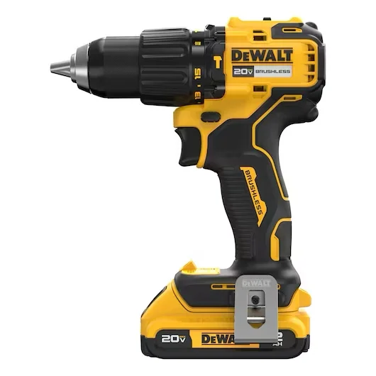 Sleek Drills Driver with Battery, 20V, Brushless Motor - Yellow - Professional Series Model 21FDC4