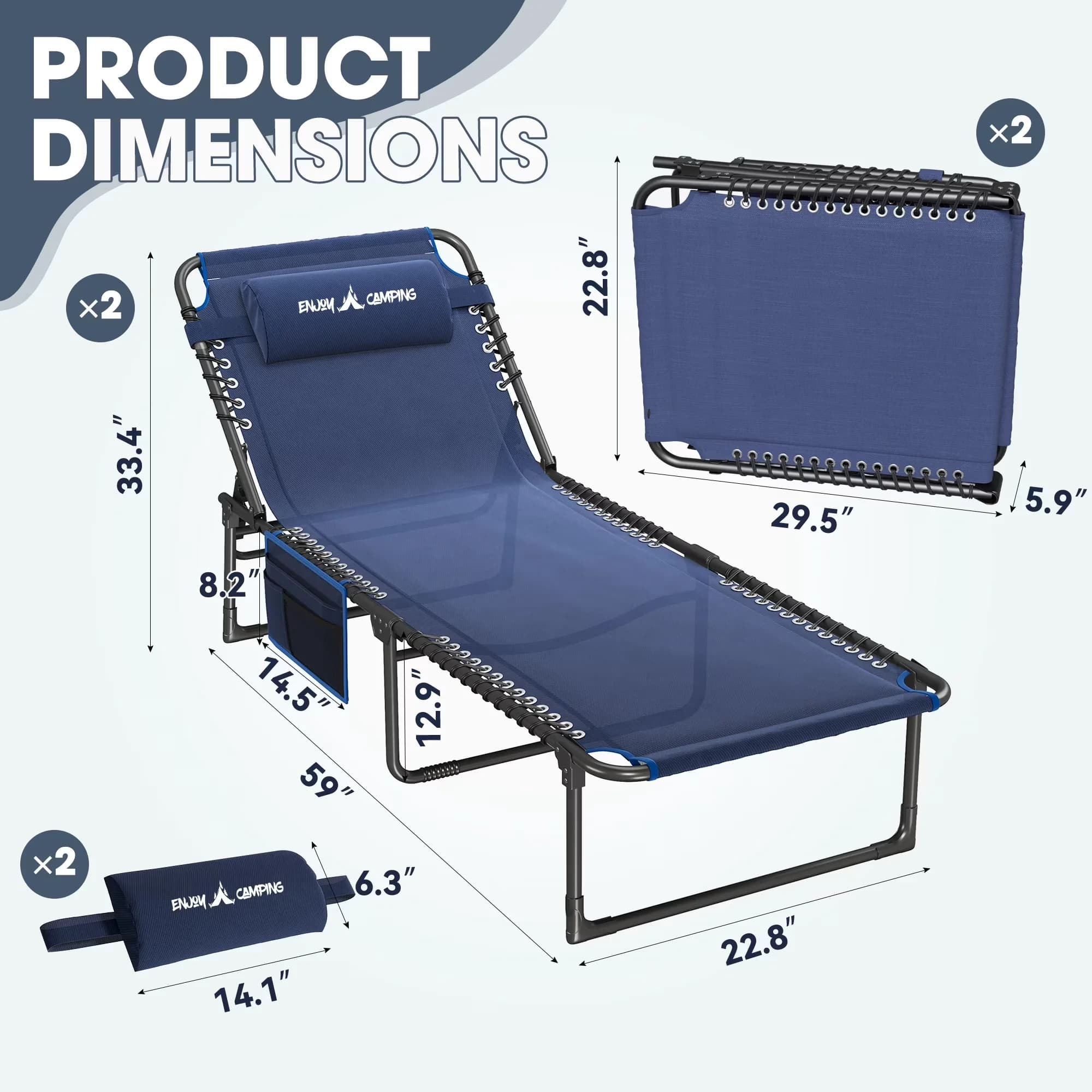 Sleek Beach Chair with Folding, Heavy-Duty Portable Sun Lounger - Steel for Camping Model F9E502