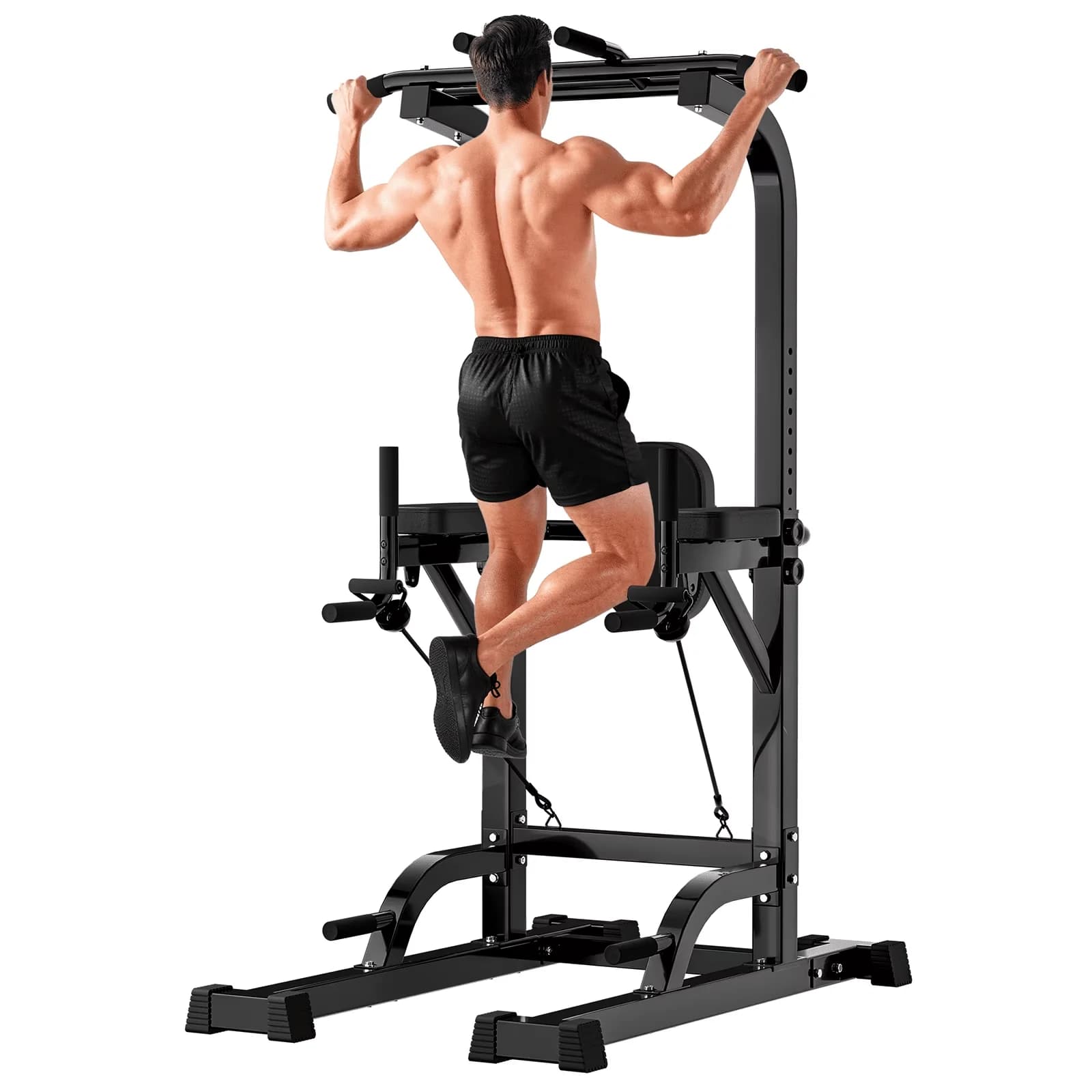 Sleek Home Gym with Multifunctional, Adjustable - Black Pvc for Home 660LBS Model FE75BE