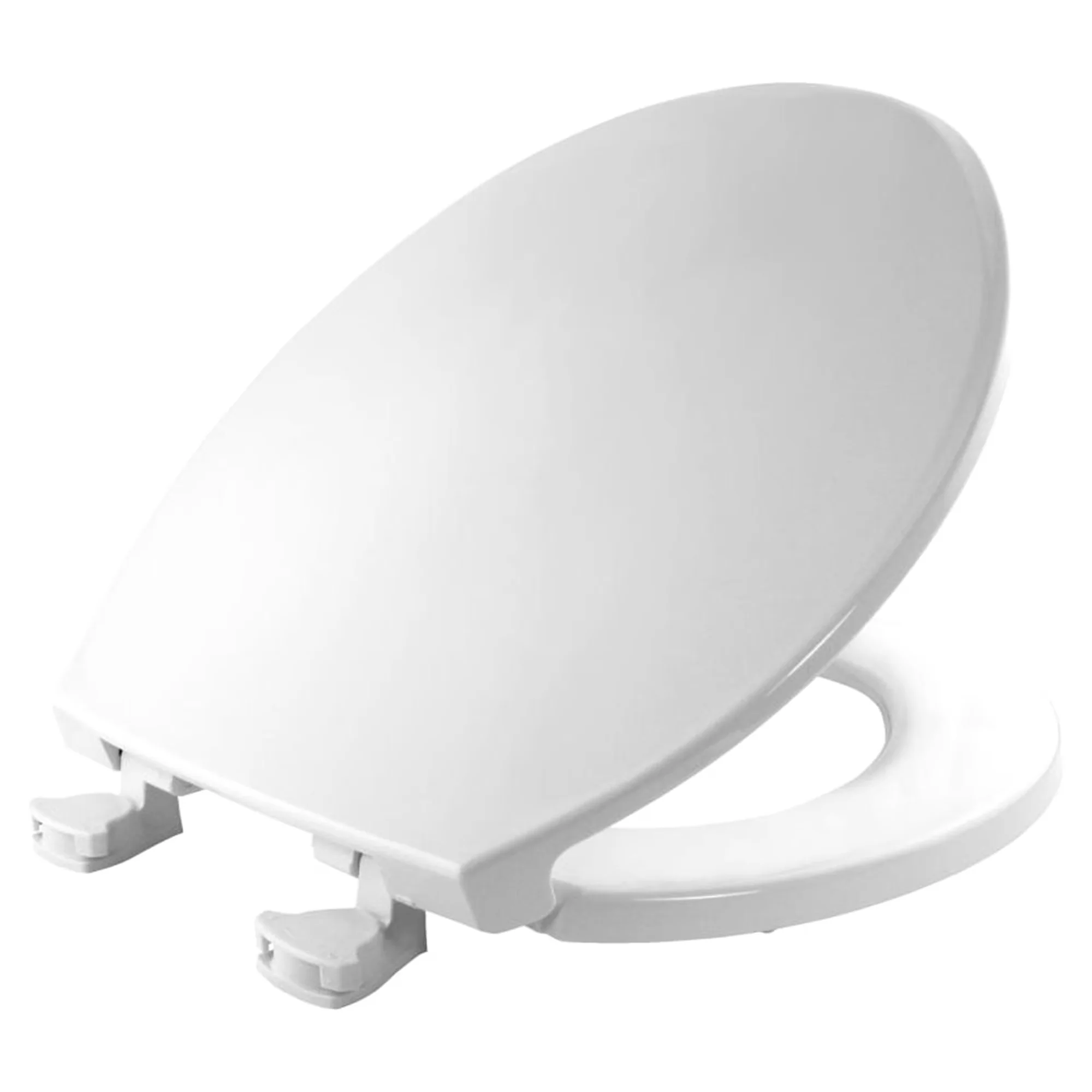 Quality Toilet Seats And Lid with Universal, Color-matched bumpers and hinges, by Bemis Round White Plastic Seat - White Plastic Model 57B6CC