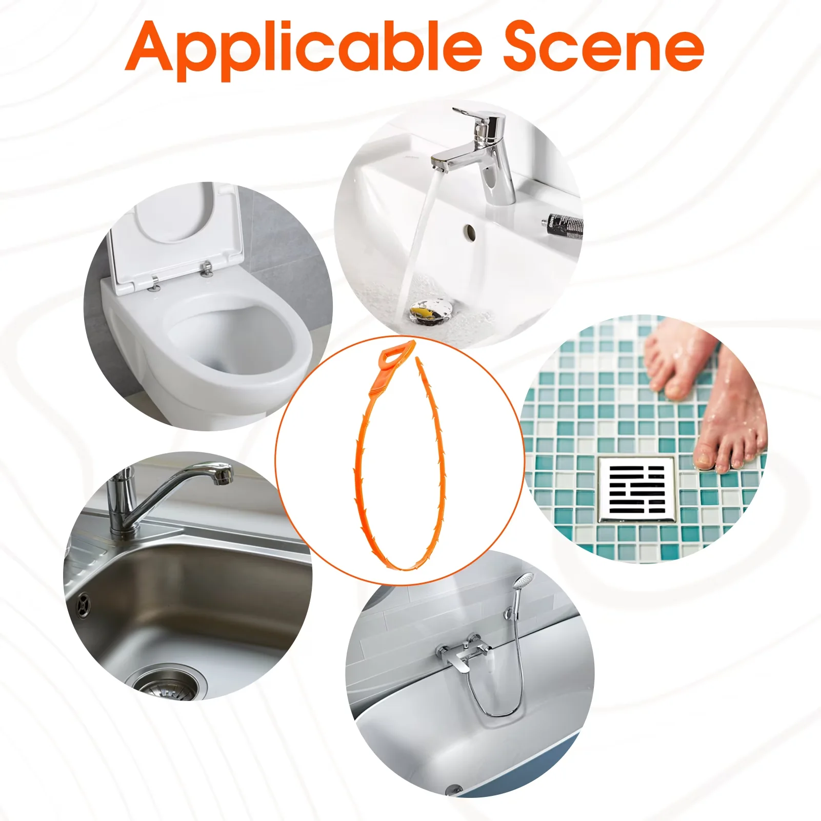 Durable Plumbing with Flexible Drain Cleaner, 12 Packs Drain Clog Remover Tool - Model 8FCAF1