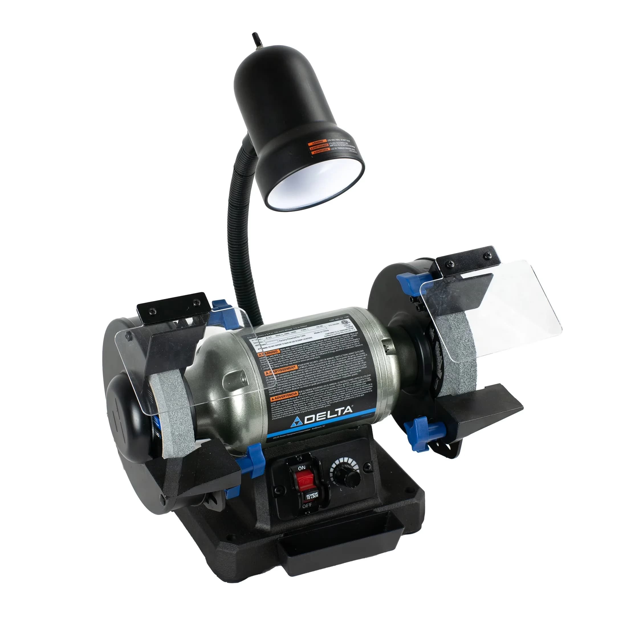 Woodworking Modern with Variable Speed, 23-196 Variable Speed 6 inch Grinder, Work Light - Silver Model 7BD645