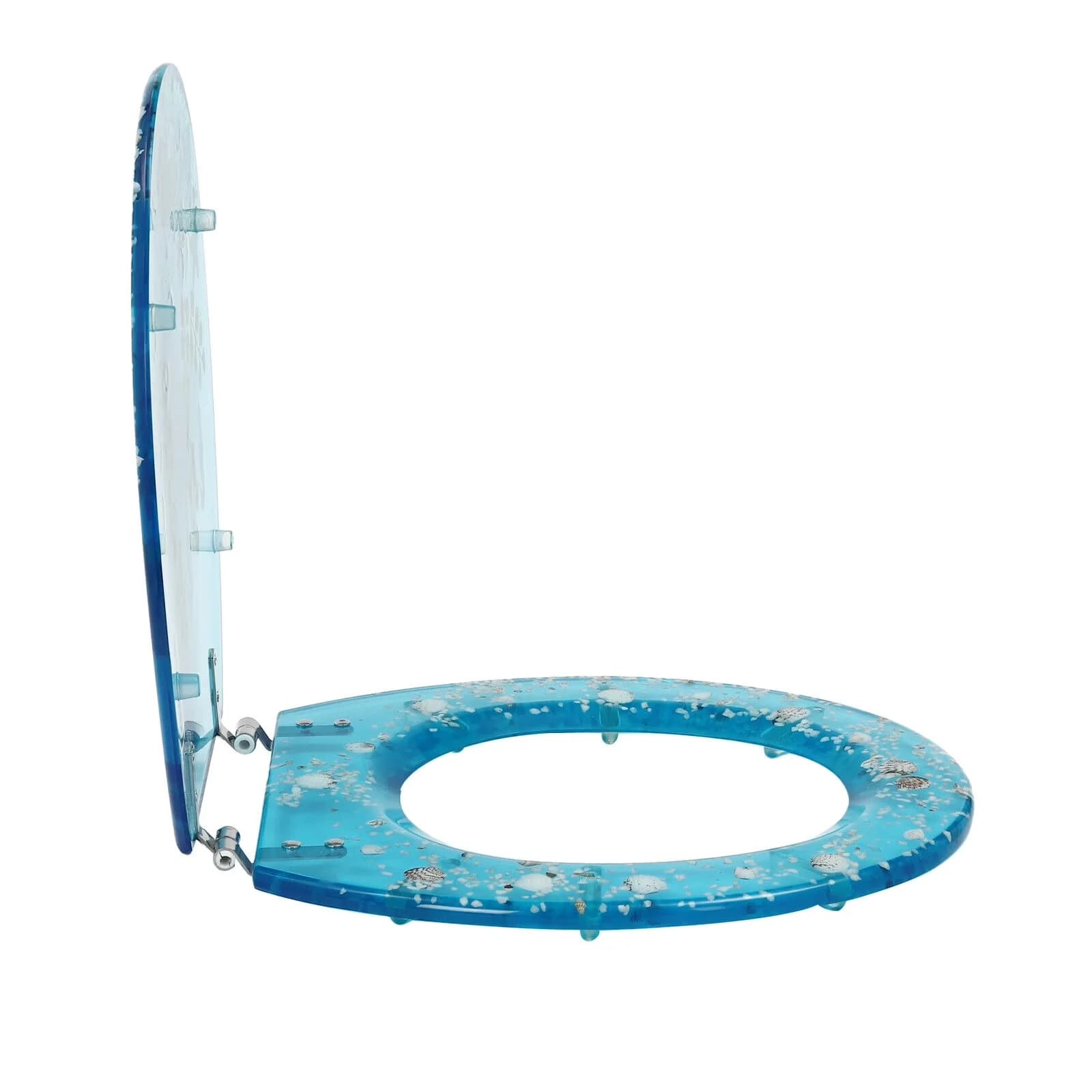 Compact Toilet Seats And Lid with 1.Strong Wear Resistance, Installation Aperture: 15cm - Blue Resin Model 390CB4