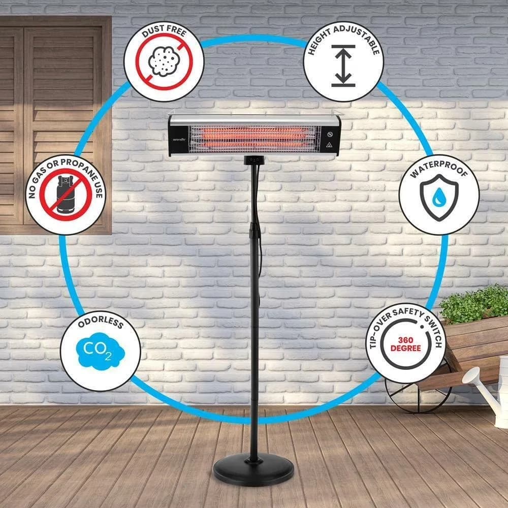 Outdoor Heating Professional with Adjustable Height, Remote Controlled - Silver, Black, Multicolor Model 723CA4