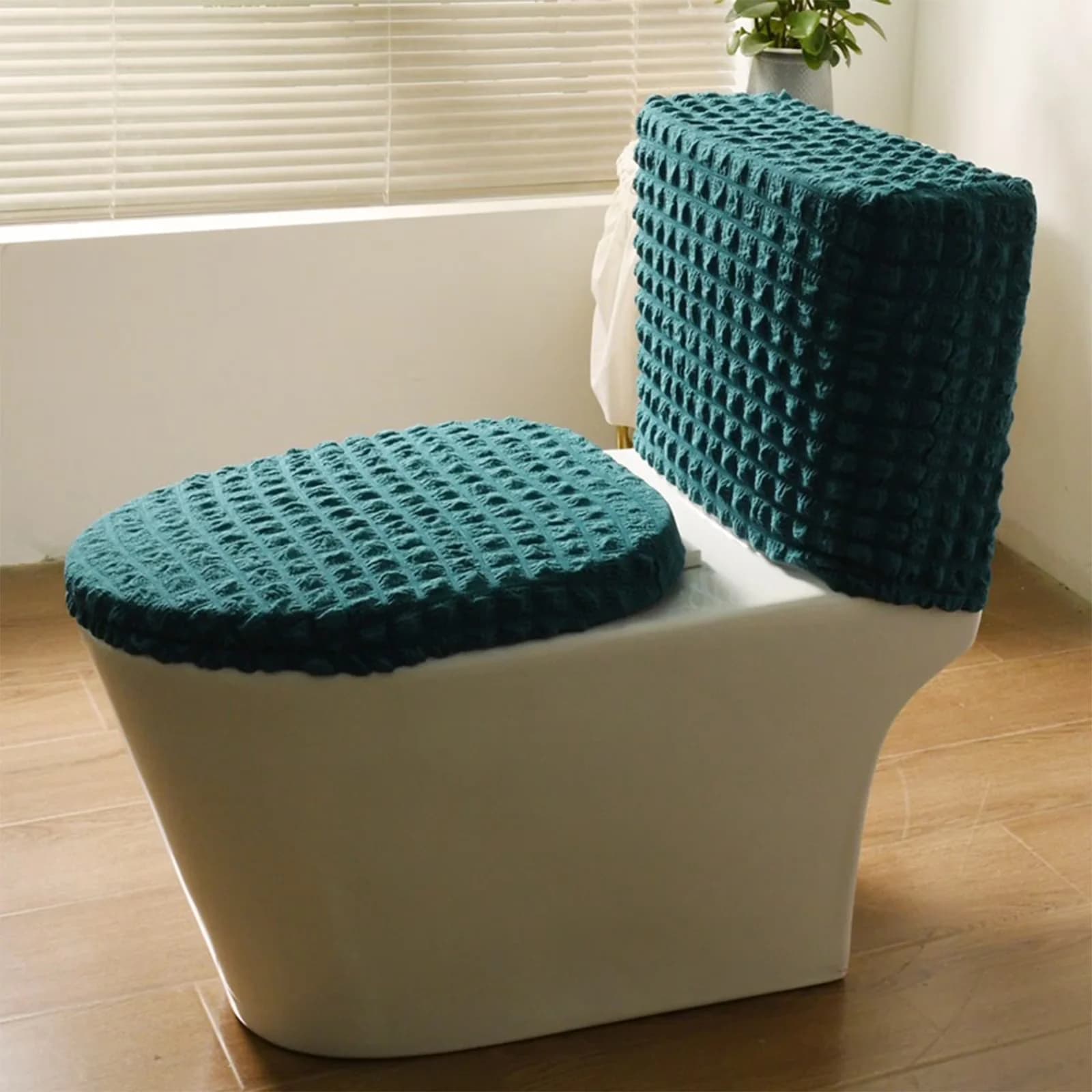 Durable Plumbing - 100%Polyester Blue for Bathroom Split - Space-Saving Design Model 6F2769