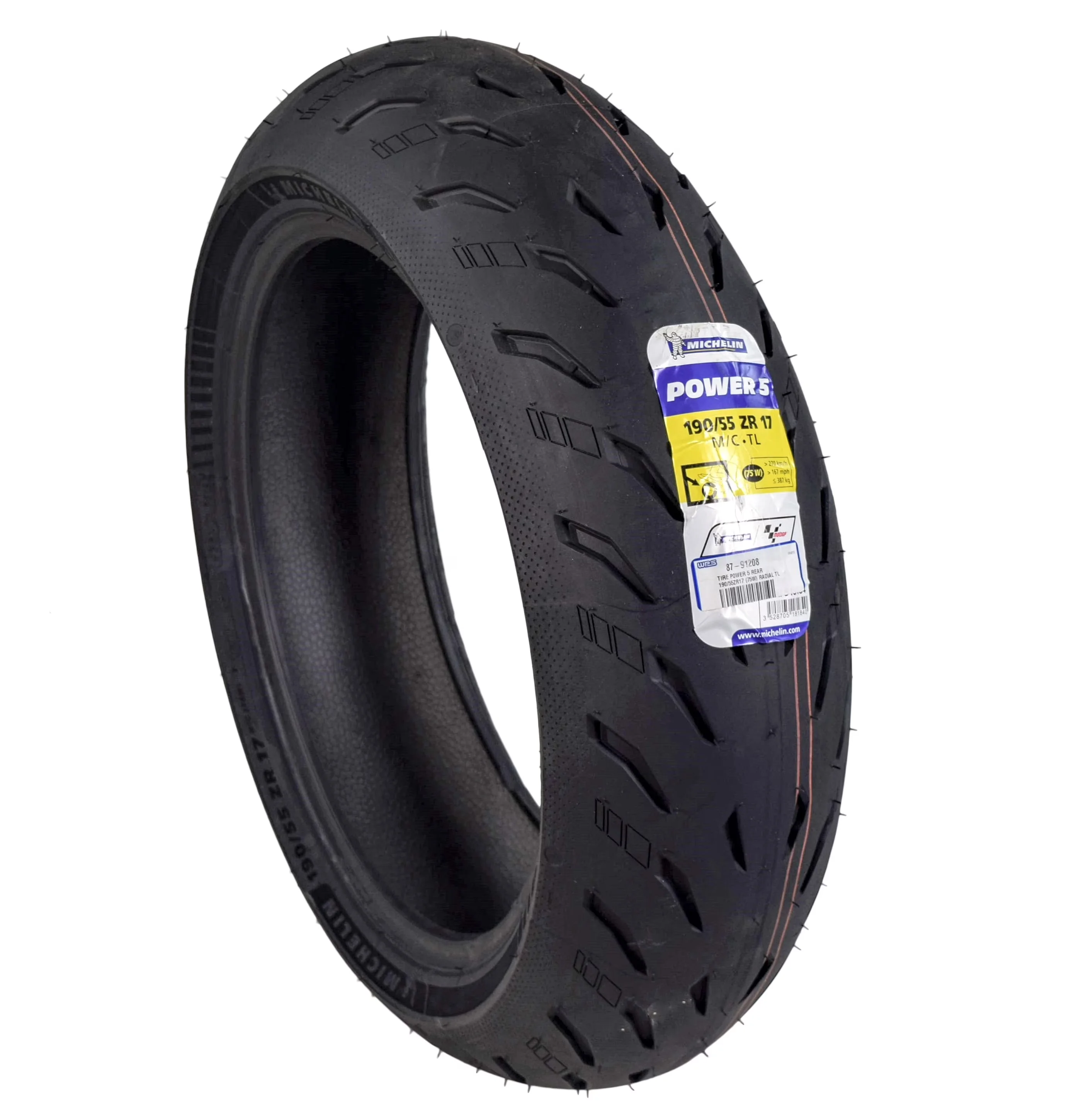 Reliable Motorcycle Tire with 75W, Wet Or Dry - Black 55ZR17 - Ergonomic Design Model 41026F