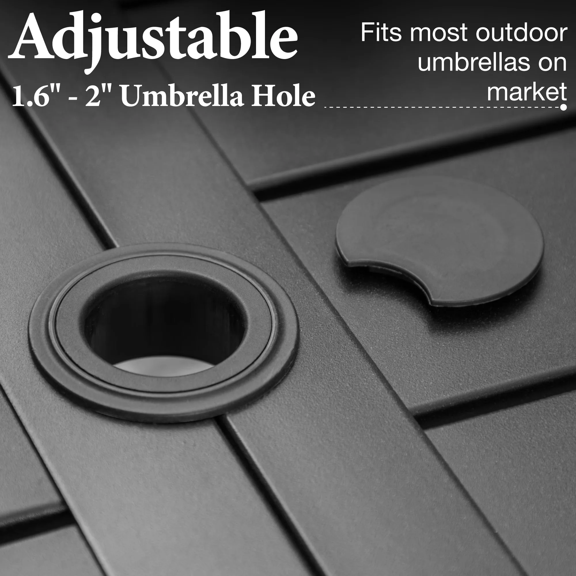 Patio Chair Reliable with Contemporary, Umbrella Hole, 7 Pieces Outdoor Dining Set - Brown 60" Rectangle Table Model 0CE43E