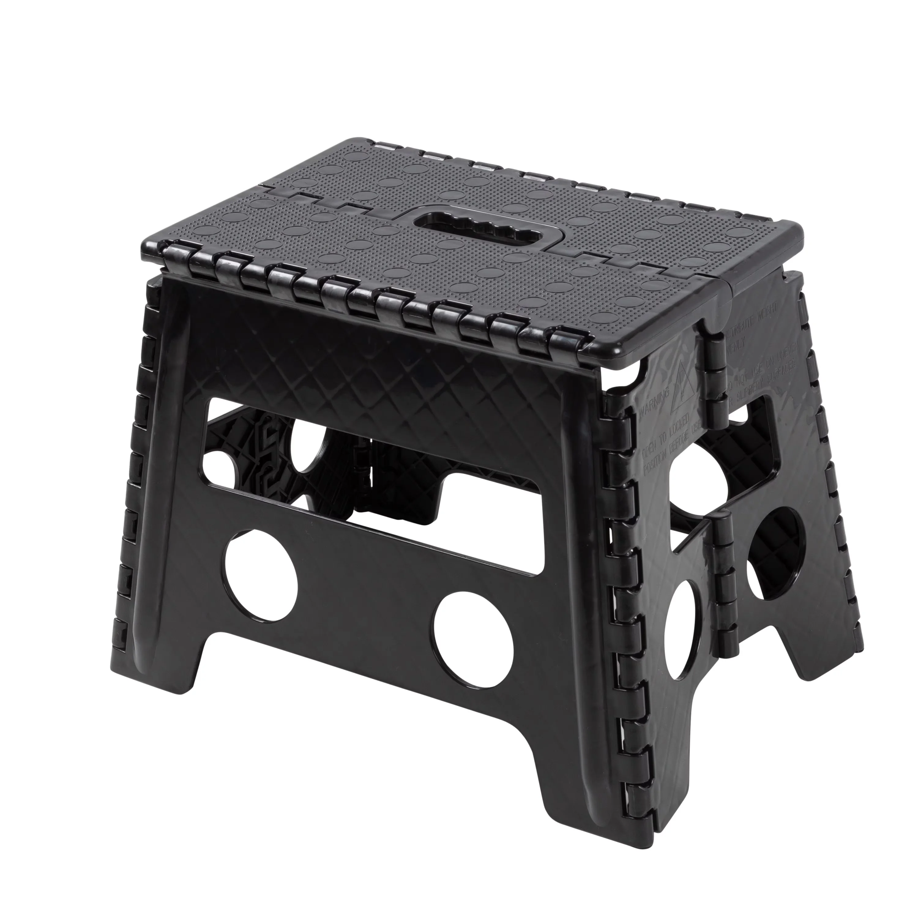 Ladders And Step Stool Essential with Foldable, Folds up to a slim 1.75-inch profile - Plastic Black Model 6D369C