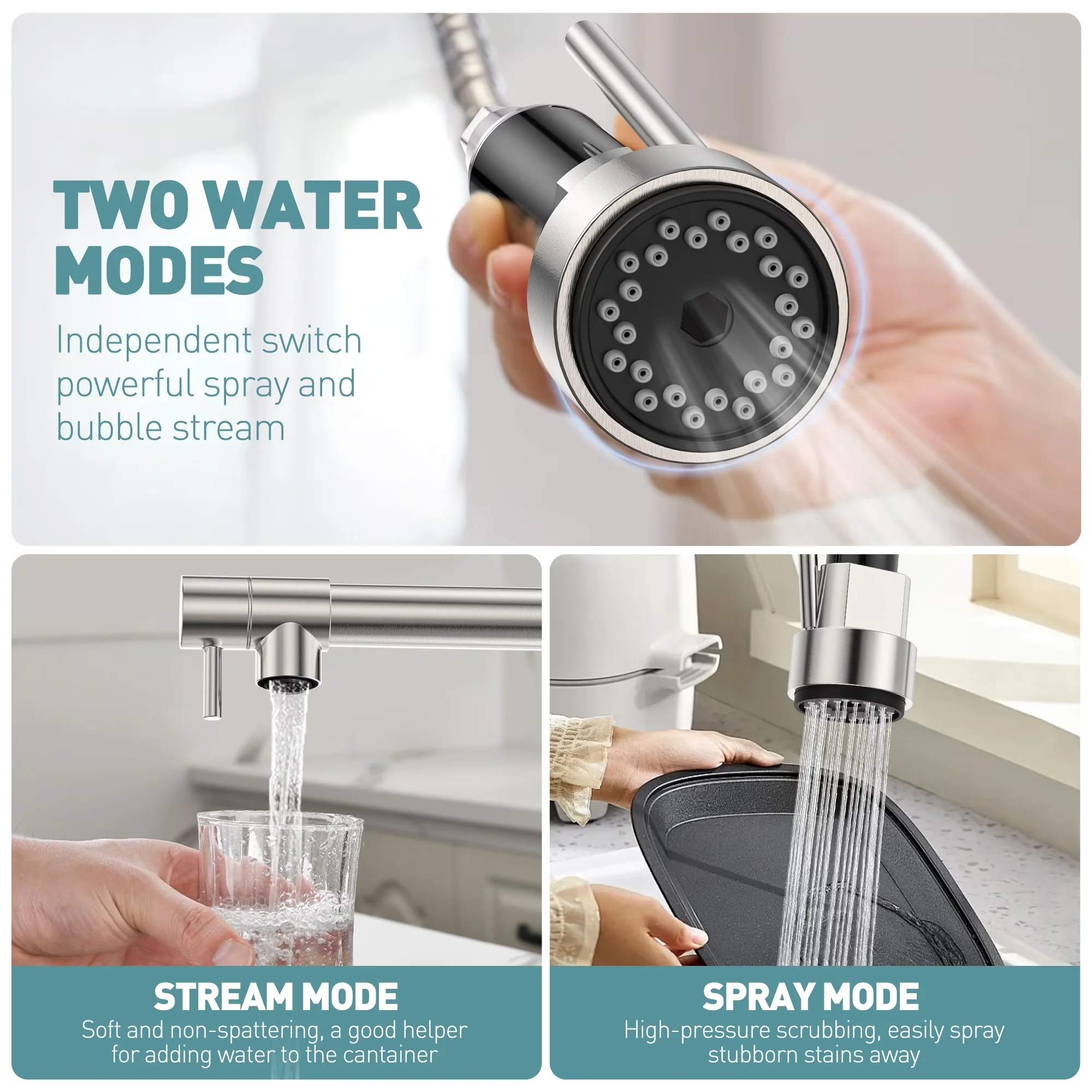 Innovative Kitchen Renovation with 360 Degree Swivel, Sink Faucet - Stainless Steel Model FF28D6