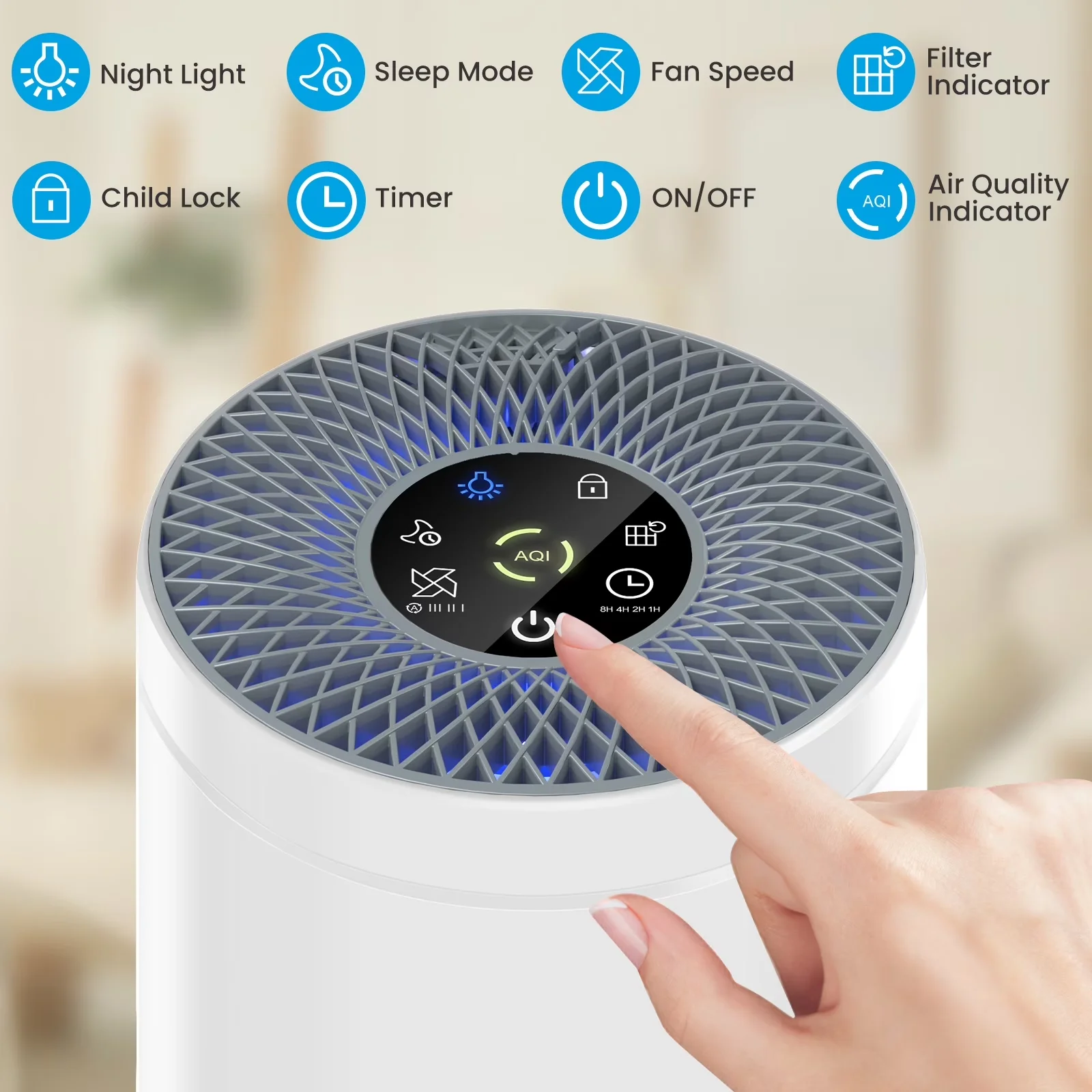 Durable Air Purifier with Smart Technology Capable, Purifiers - White for Home Model B137EA