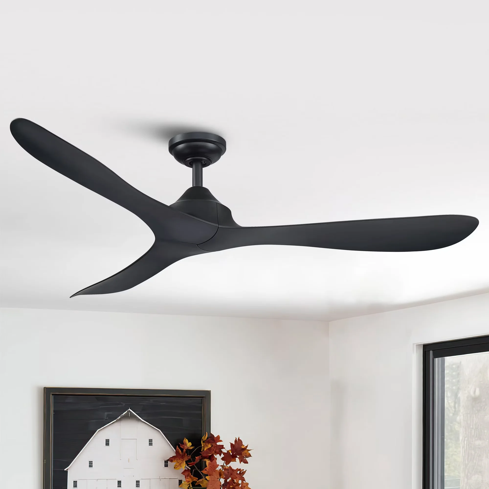 Essential Ceiling Fan with Remote Controlled, Energy Efficient - Black Model E2779D