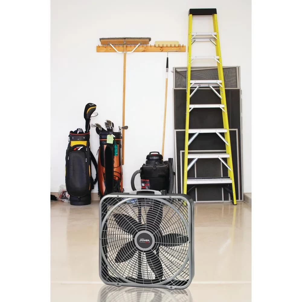 Quality Fans In Cooling with Convertible, 20 in. power plus box fan - Gray Steel Model 479FA4