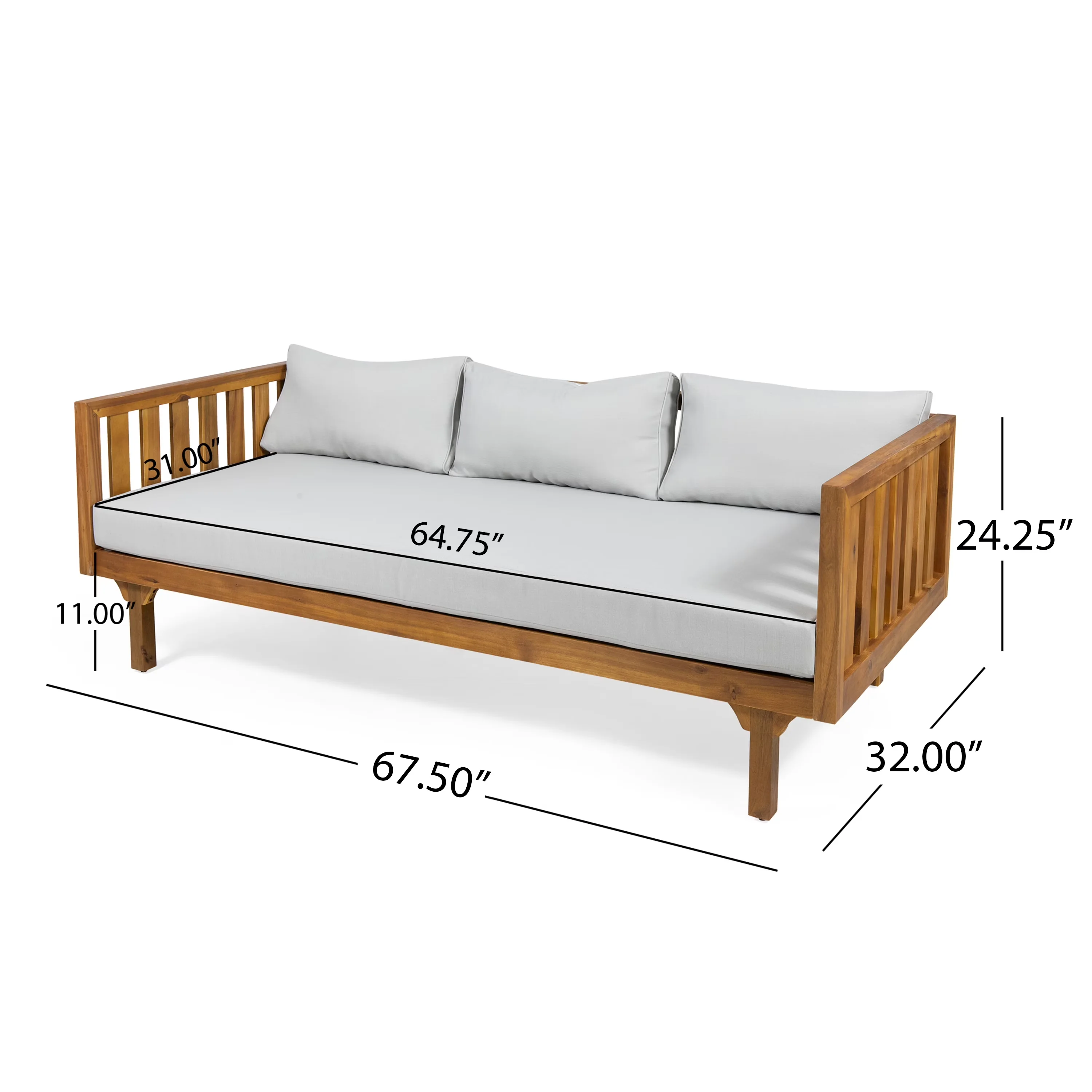 Patio Chair Durable with Water-Resistant, Cushions, Deep Seat - Acacia Model FDAEBC