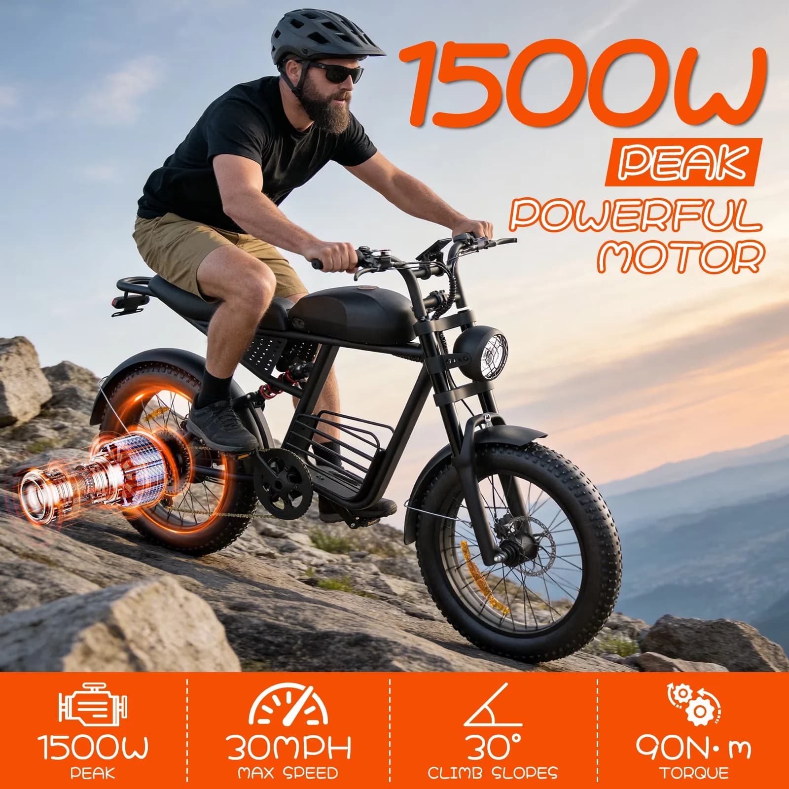 Electric Bike Quality with Battery, 750W, 48V - Essential Collection Model 51D089
