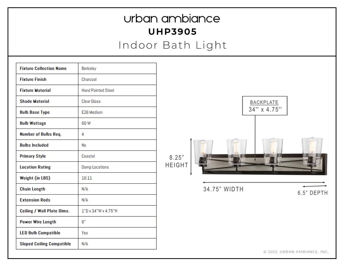 Bathroom Renovation Innovative with LED, 75W, Luxury Farmhouse Bath Light - Black Steel Model FC6F5F