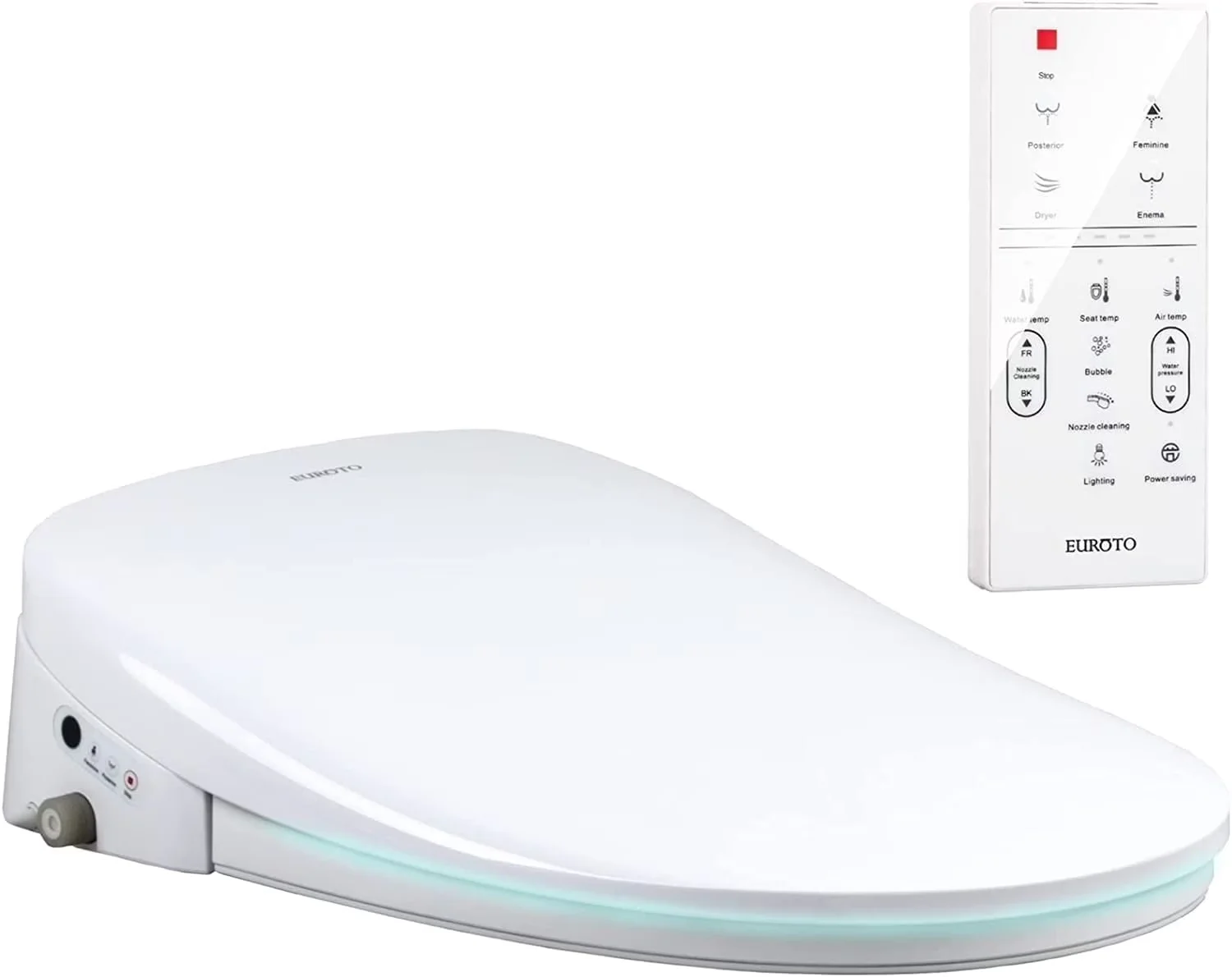 Modern Toilet Seats And Lid with Unlimited Warm Water, White, Nightlight - Plastic White Model C8C41E