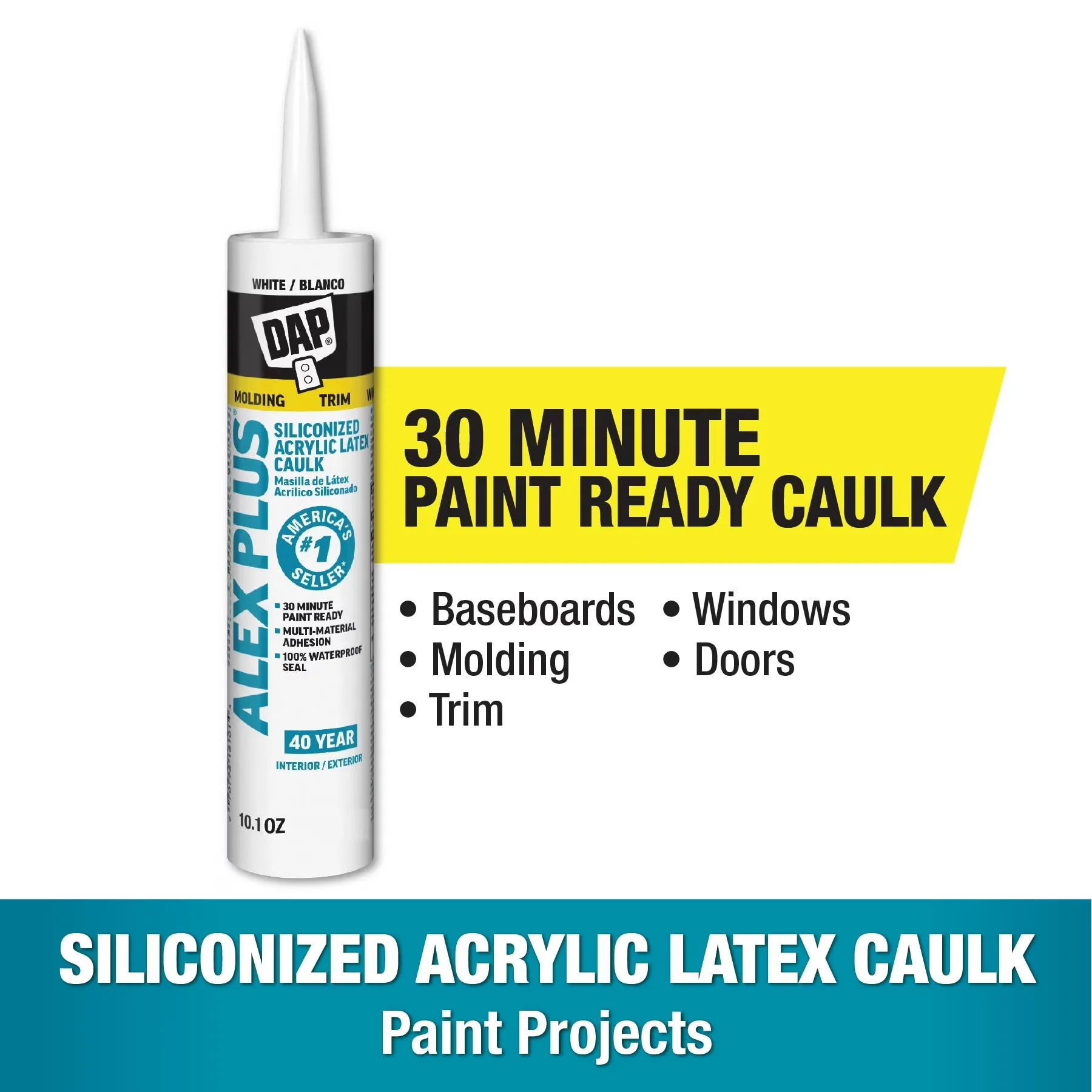 Premium Building Material with Easy To Clean, Quick Drying - White Alex Model 9D2101