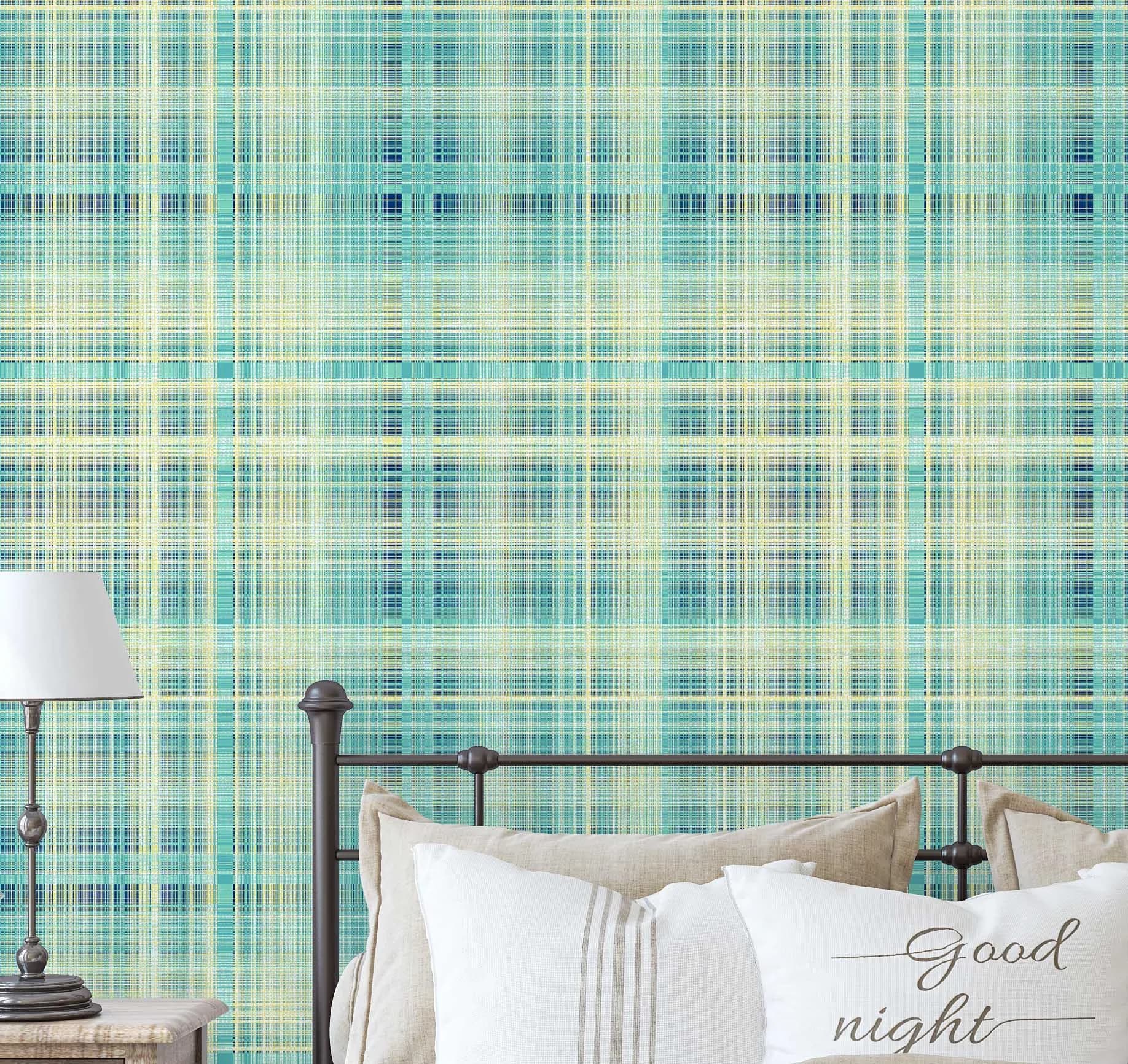Wallpaper Stylish with Waterproof, Durable, Removable - Green Vinyl for Home Model 07B064