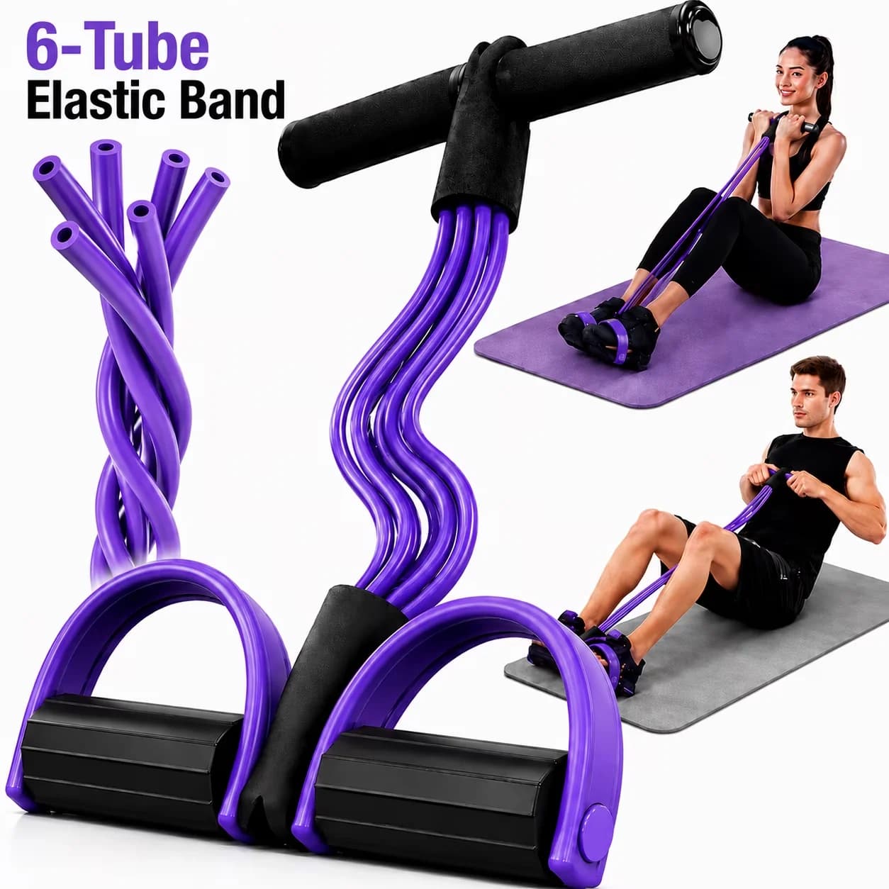 Essential Home Gym Accessory with Anti-Slip, Handles - Purple Enviromental Foam & Nbr Model 584FAD
