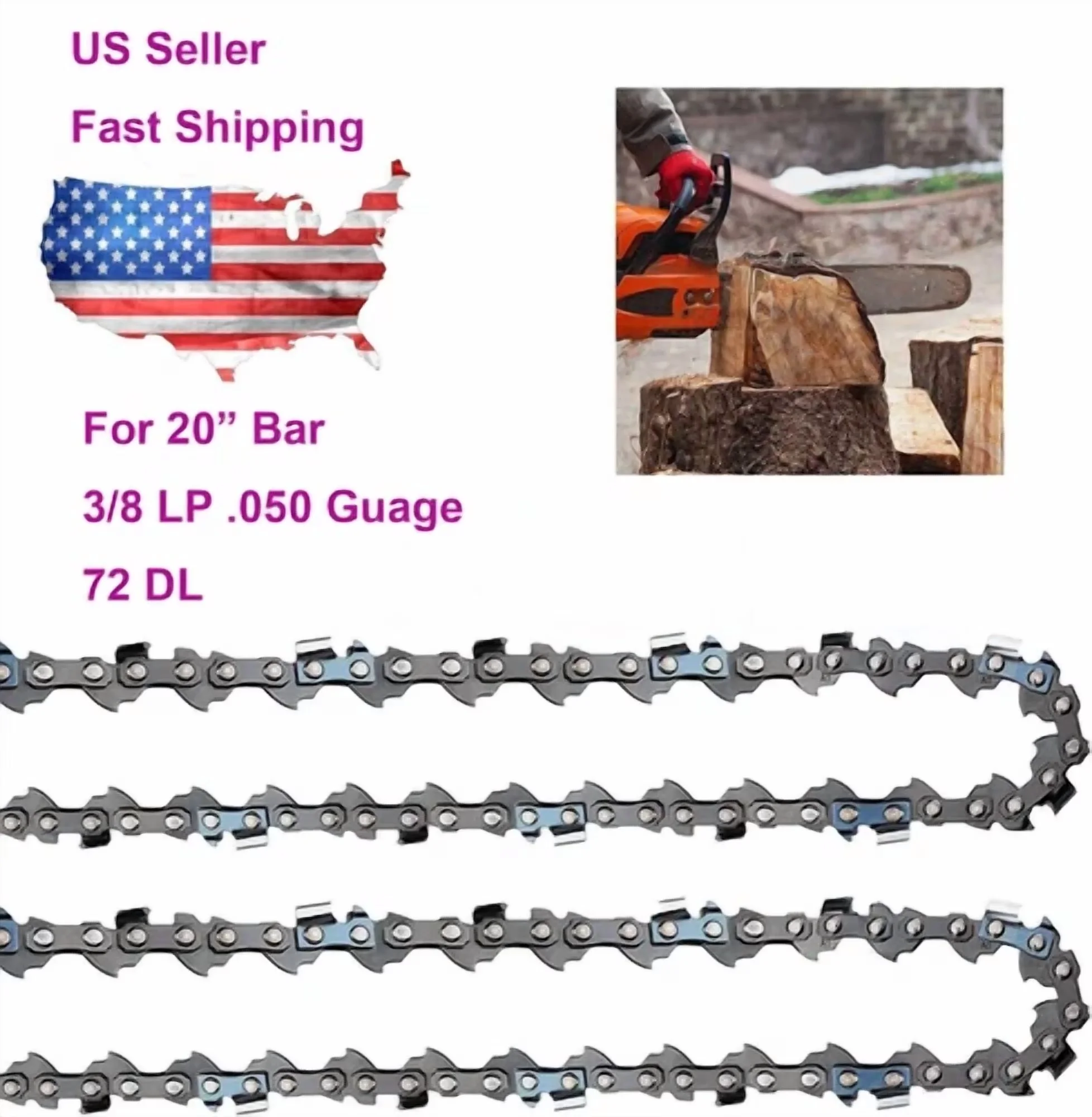 Quality Replacement Parts Accessory with Useful for both indoor and outdoor use., 2Pcs Chainsaw Chain - Model 5C58F5