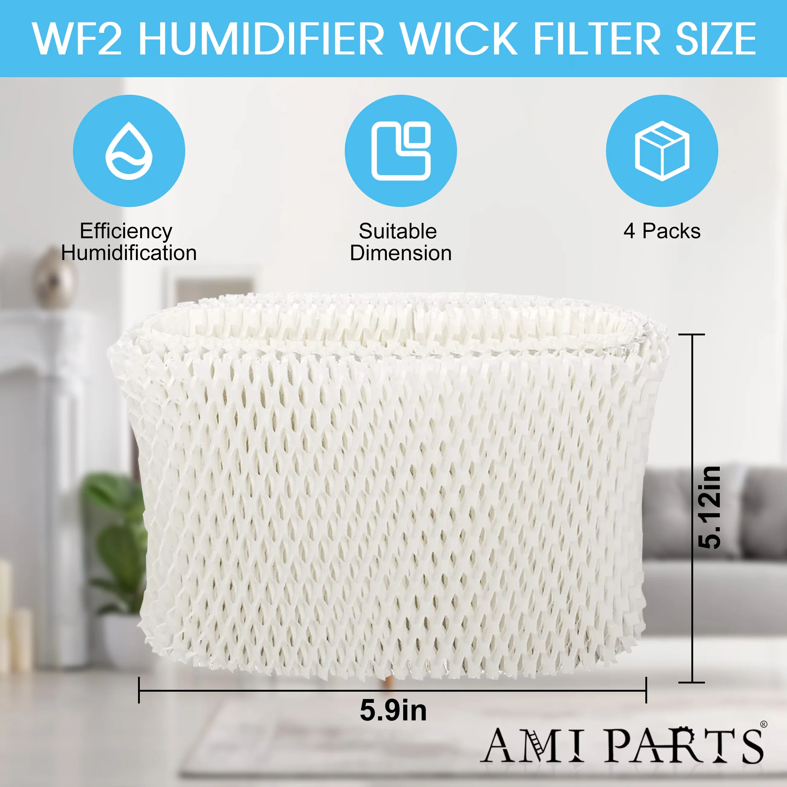 Reliable Humidifier with WF2 Wick Filter, ReliOn WA-8D - Vicks And Kaz Humidifier 4 Pack Model 18D553