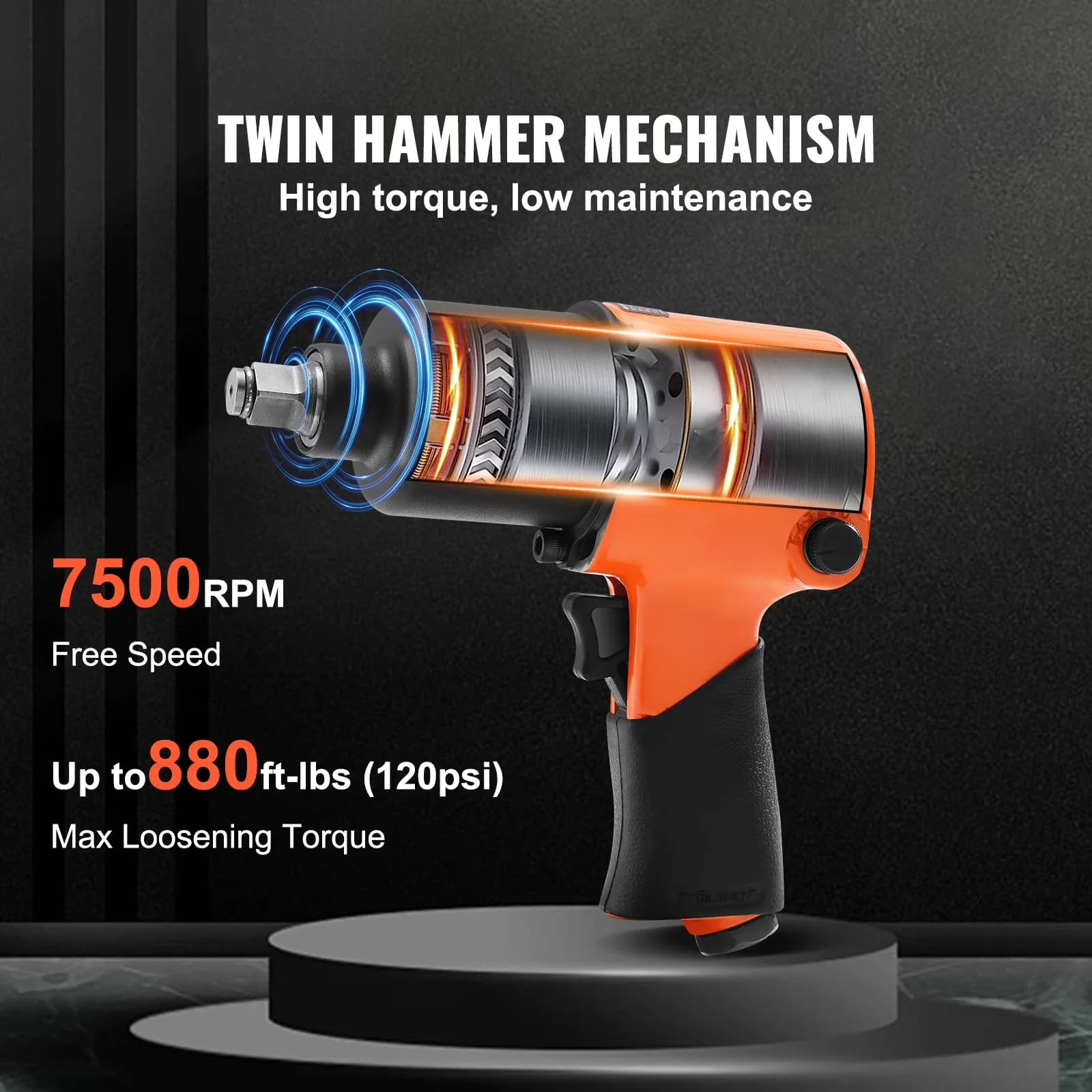 Professional Air Tools Compressor with Lightweight, Lightweight Pneumatic Tool, Impact Wrench for Auto - Model 1F9121