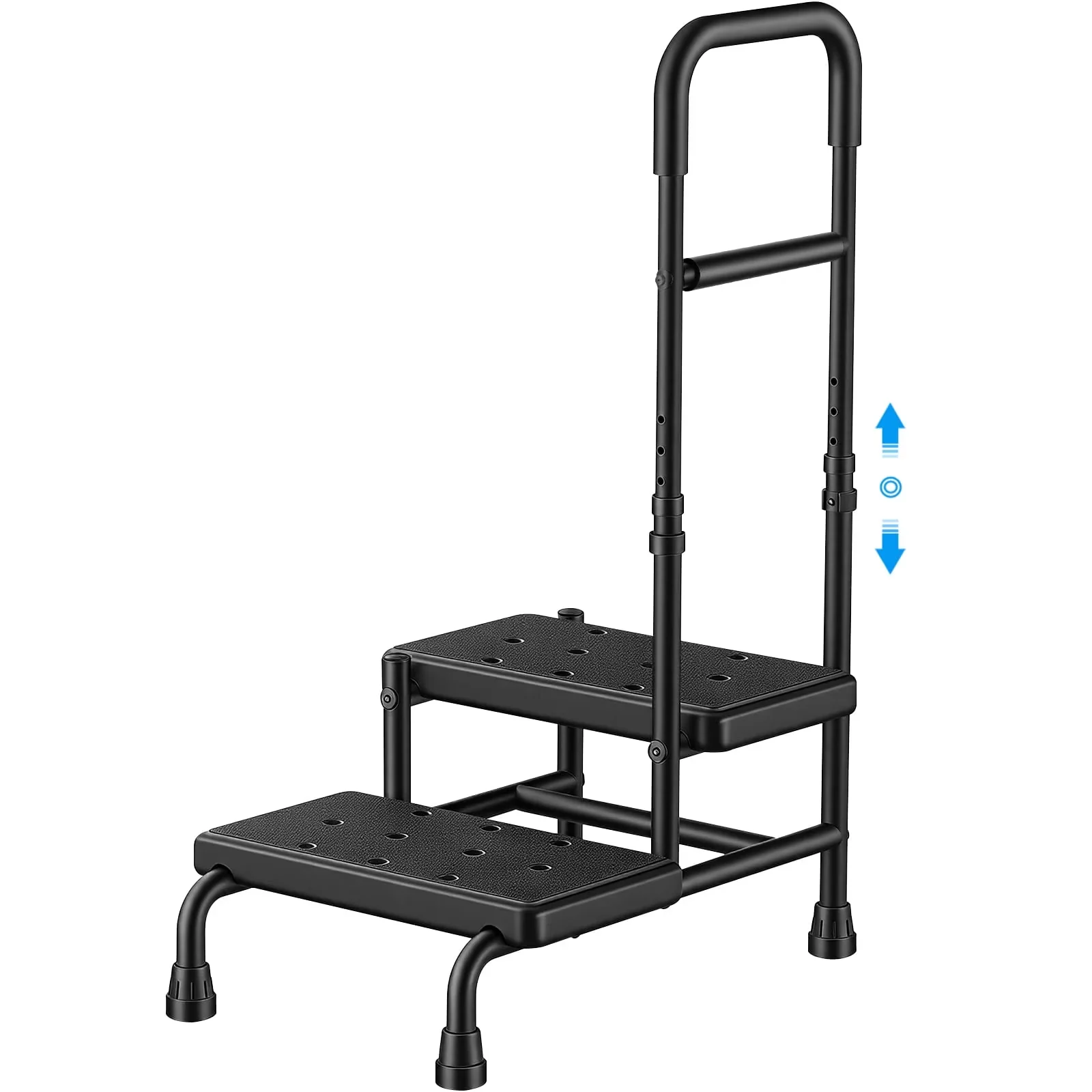 Classic Ladders And Step Stool with Anti-Slip, Adjustable Height, Non-Slip Pedals & Glow Strips - Deavy-Duty Carbon Steel for Kitchen Model 44C389