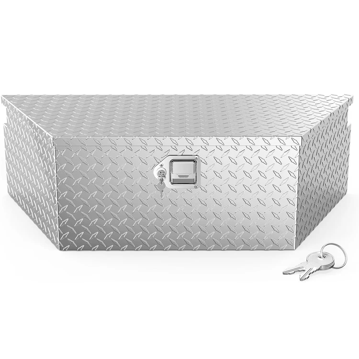 Classic Toolstorage with Hinged, Lock Keys, 39" Truck Bed Tool Box - Silver Aluminum Model 6F8090