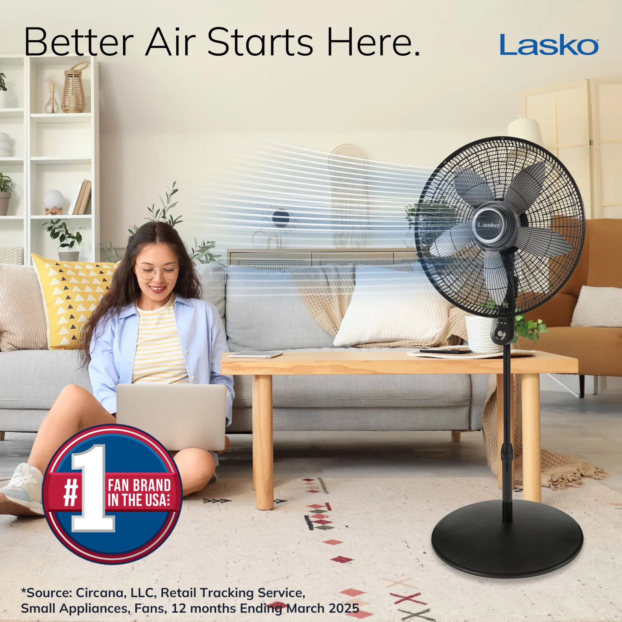 Efficient Fans In Cooling with Tilt Mechanism, Adjustable Height, Remote Controlled - Black Model 701740