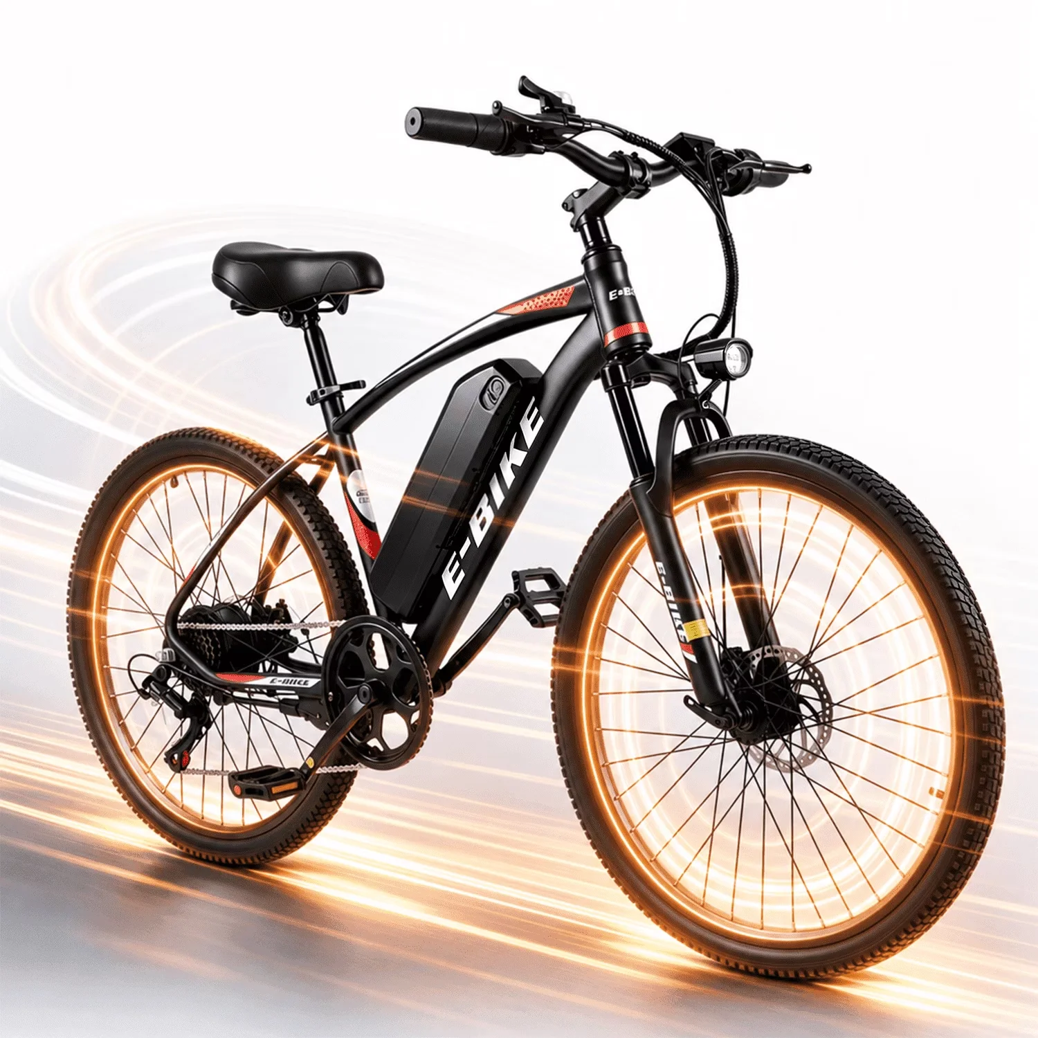 Electric Bike Versatile with Battery, 749W, 749W Brushless Motor - Red Model B0D51F