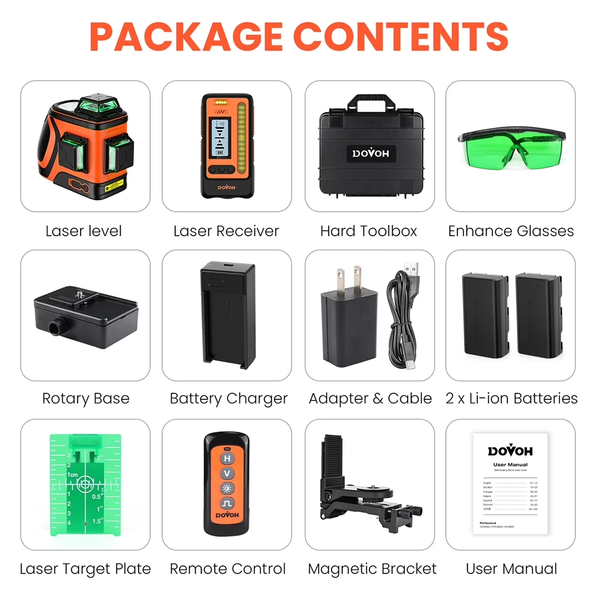 Measuring Layout Efficient with Battery, Different Modes - Rubber, Platic Orange Model 3740B1