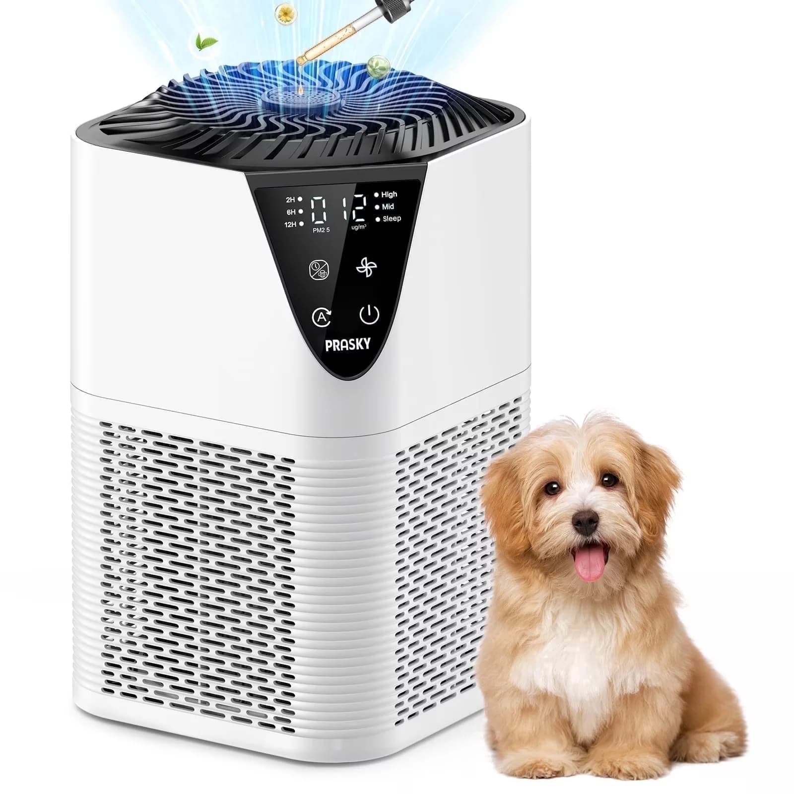 Air Purifier Sleek with Filter Change Indicator, Smart Technology Capable - White for Home Model 9B0AE2