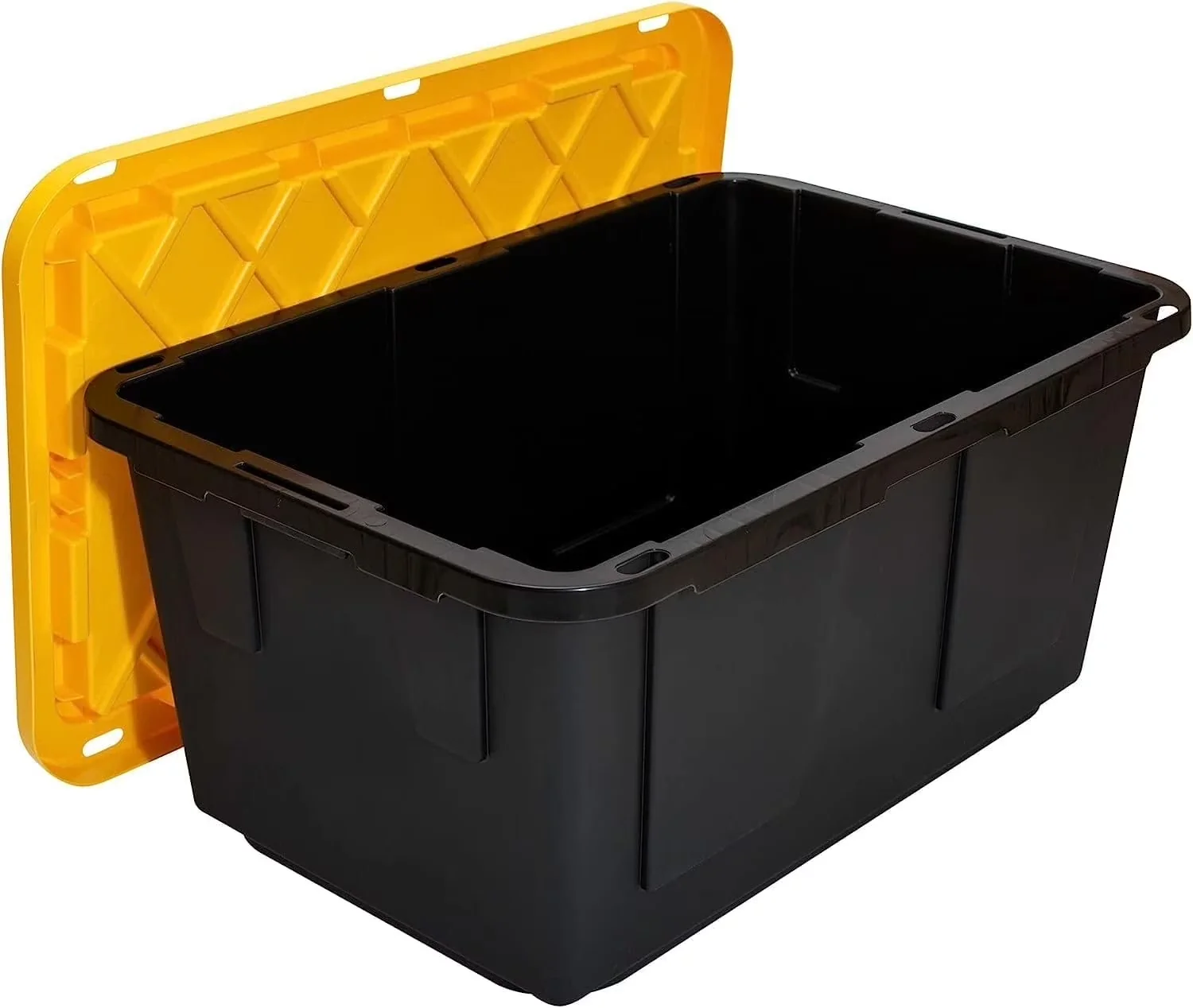 Reliable Garage Storage Supply with Stackable, Lockable - Black Plastic Model 2C36E1