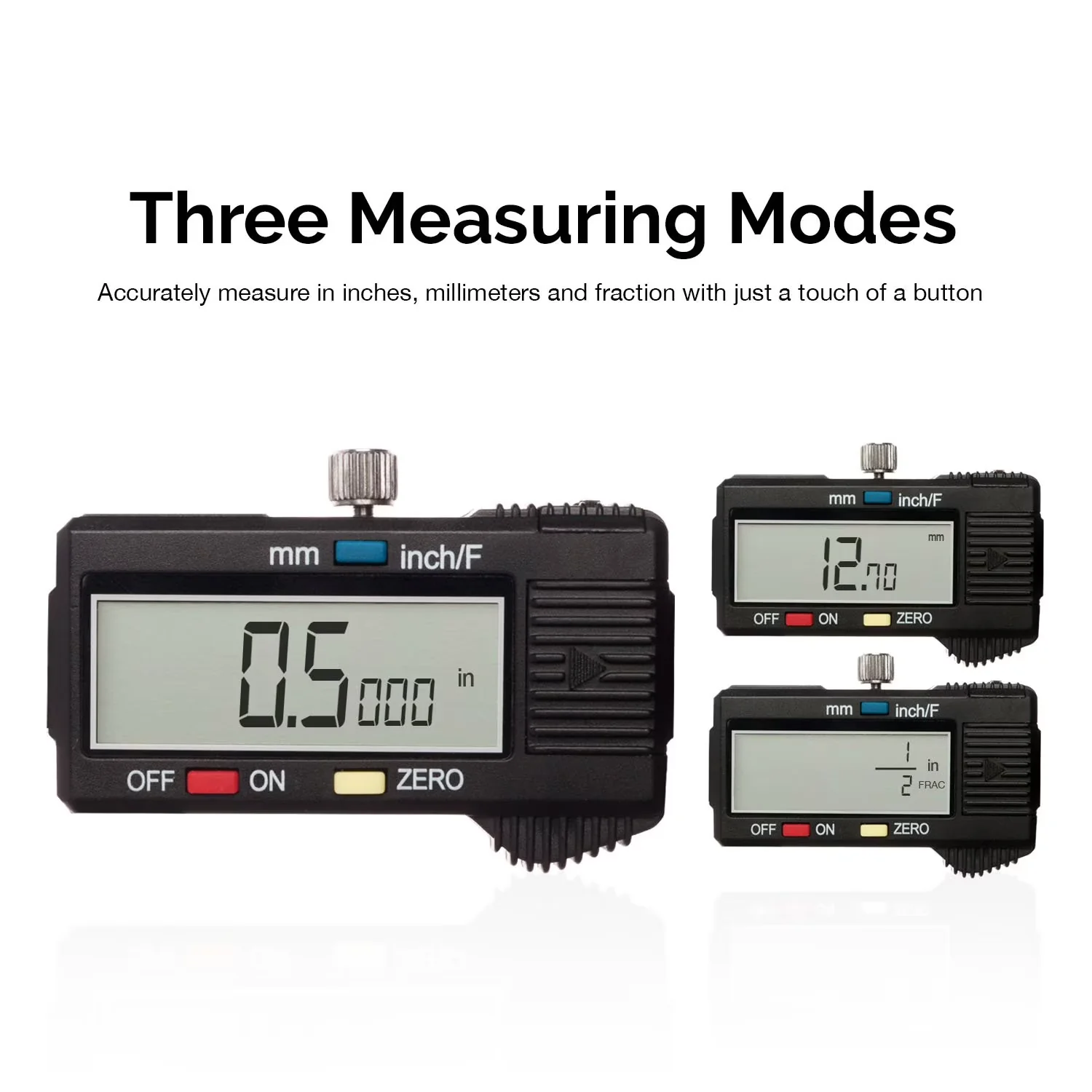 Sleek Measuring Layout with Battery, Accurate Measurement, Easy To Read - Stainless Steel Black Model AAF09E