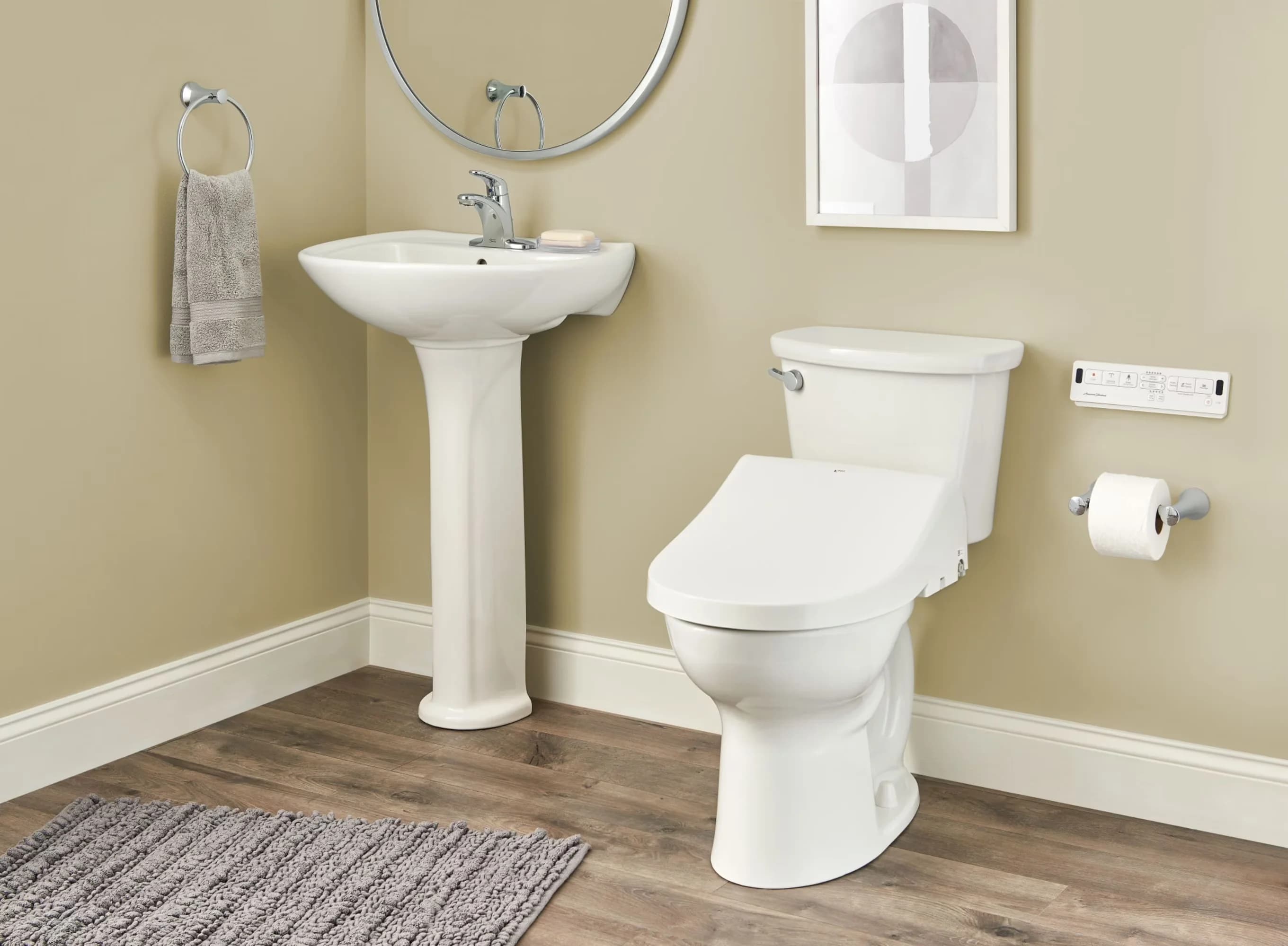 Toilet Seats And Lid Modern with Adjustable, Heated Seat - Plastic White Model 715627