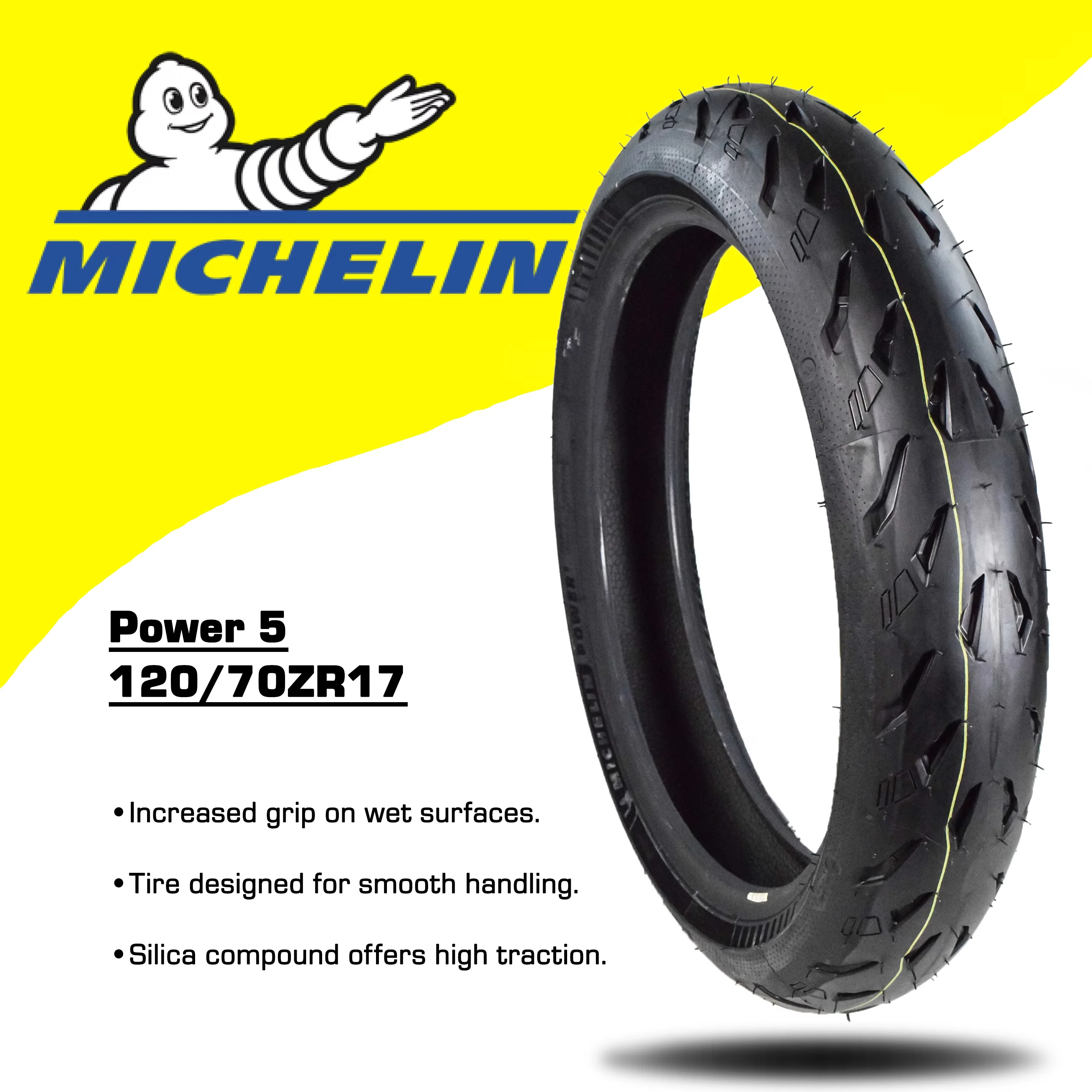 Essential Motorcycle Tire with 58W, Wet Or Dry - 70ZR17 for Daily Use Model AFDF5C