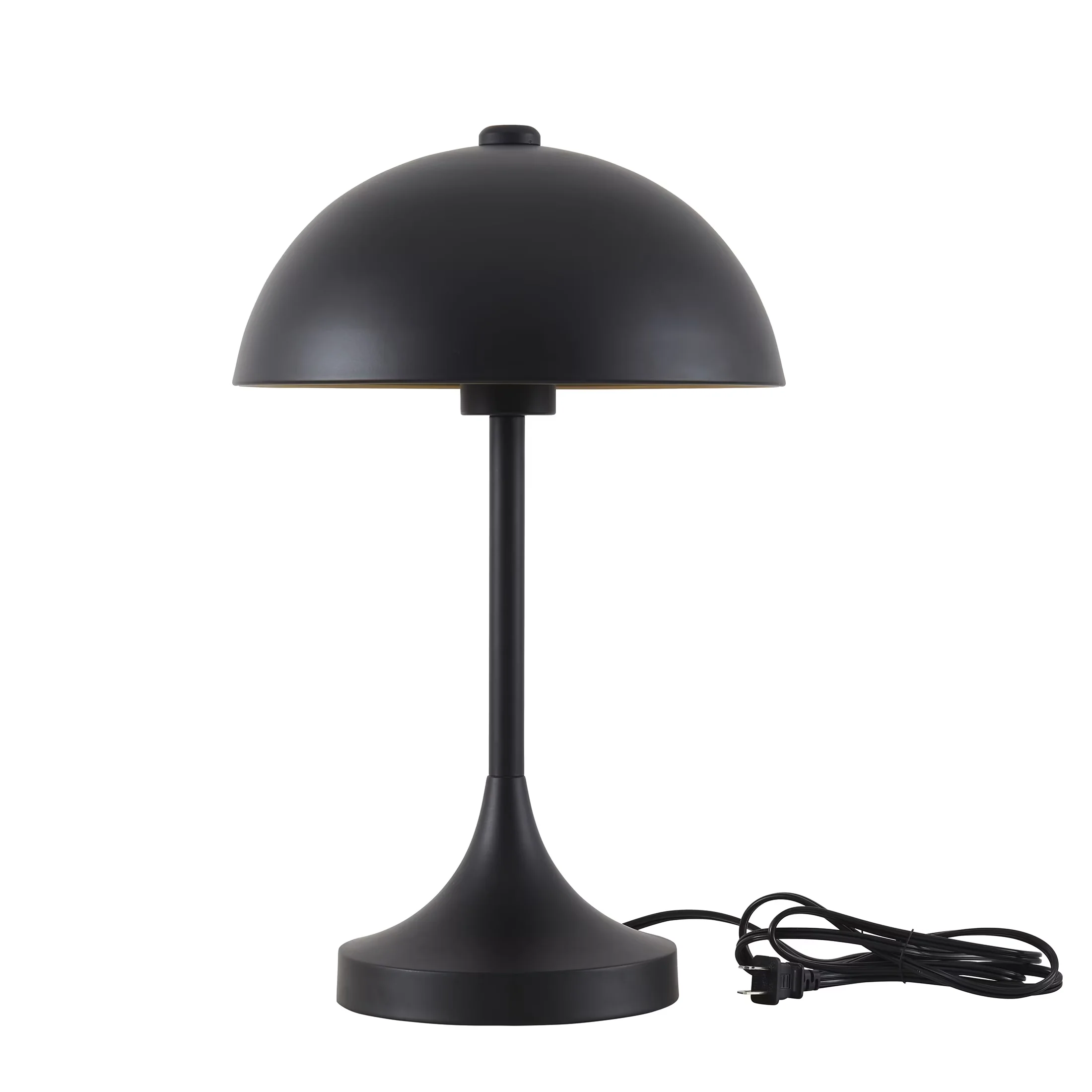 Versatile Table Lamp with LED, Touch Sensor, 18" Modern Dome Touch On/Off - Metal Black Model 77E10F