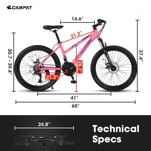 Mountain Bike Modern with Lightweight, Adjustable Speed, Adjustable Seat - Pink Model 3AA066