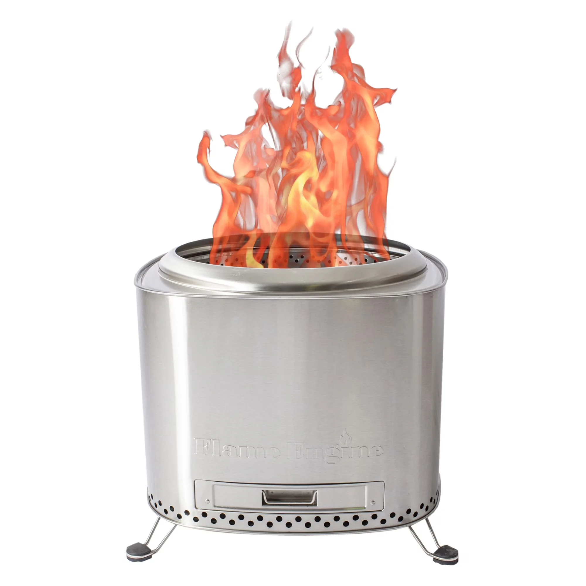 Sleek Outdoor Heating with Smokeless, Fuel source: Wood logs or wooden pellets - Silver Stainless Steel Model BC3DB7