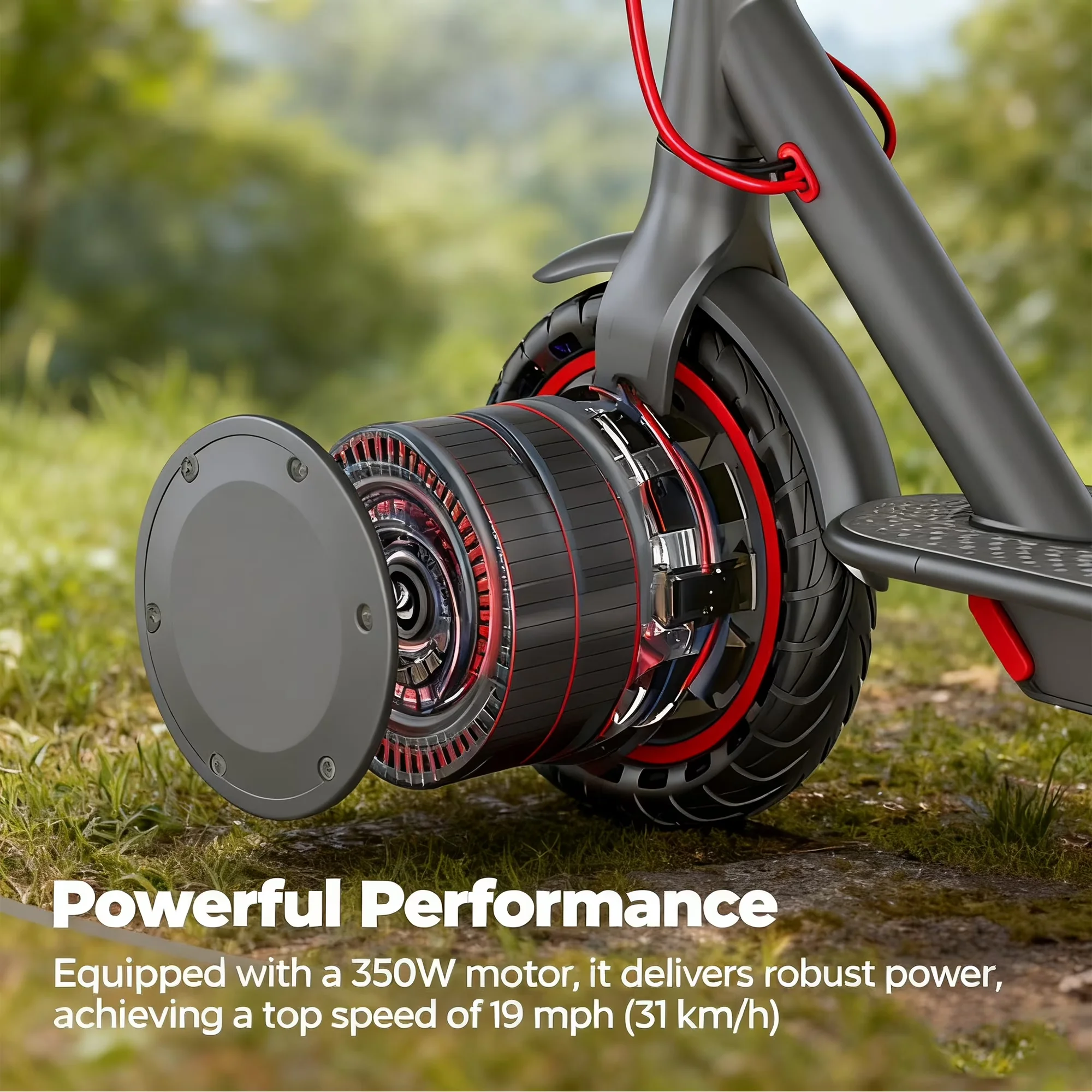 Premium Scooter with 350W, App Compatibility, J078L Commuter E-Scooter - Gray Aluminum Alloy Model 307943