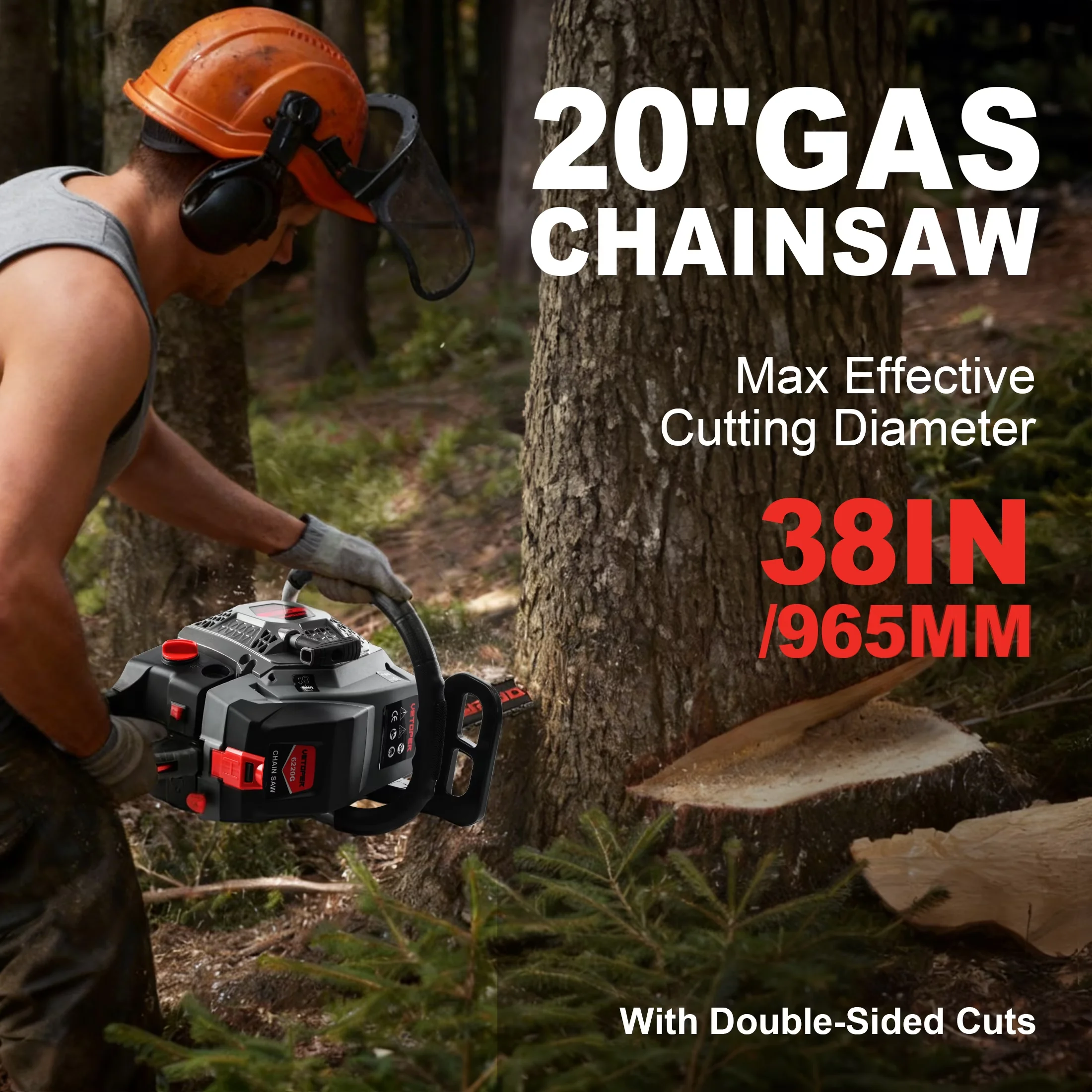 Durable Chainsaw with Automatic Chain Oiler, Chain Brake - 6220G - Quality Construction Model 314FFB